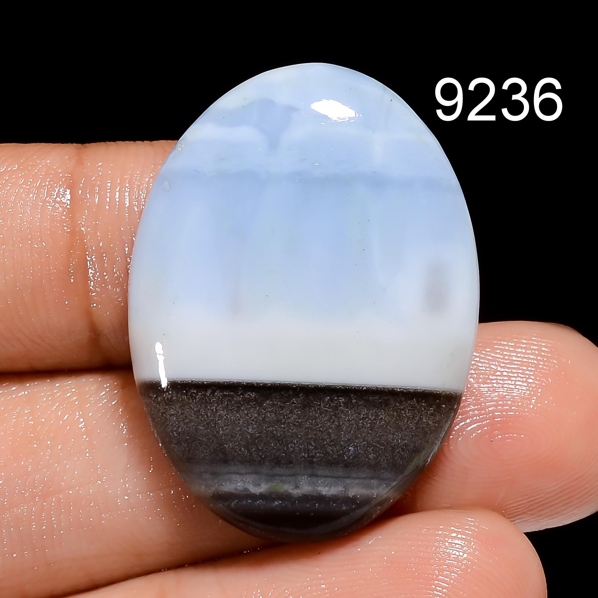 Owyhee Blue Opal Gemstone Cabochon, Oval Crystal, Jewelry Making - image 3