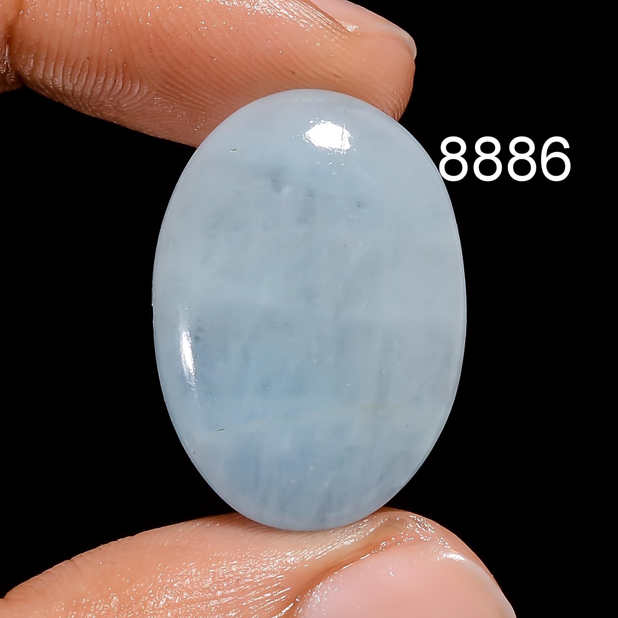 AAA Blue Aquamarine Cabochon, Rare Loose Gemstone For Pendent Jewelry - image 2