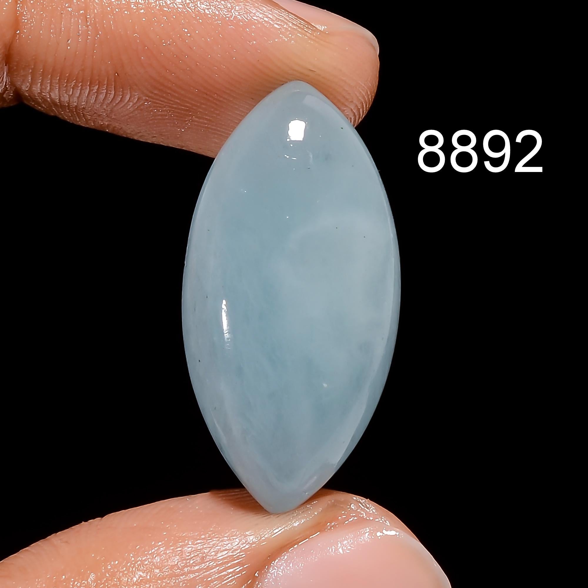 AAA Blue Aquamarine Cabochon, Rare Loose Gemstone For Pendent Jewelry - image 6