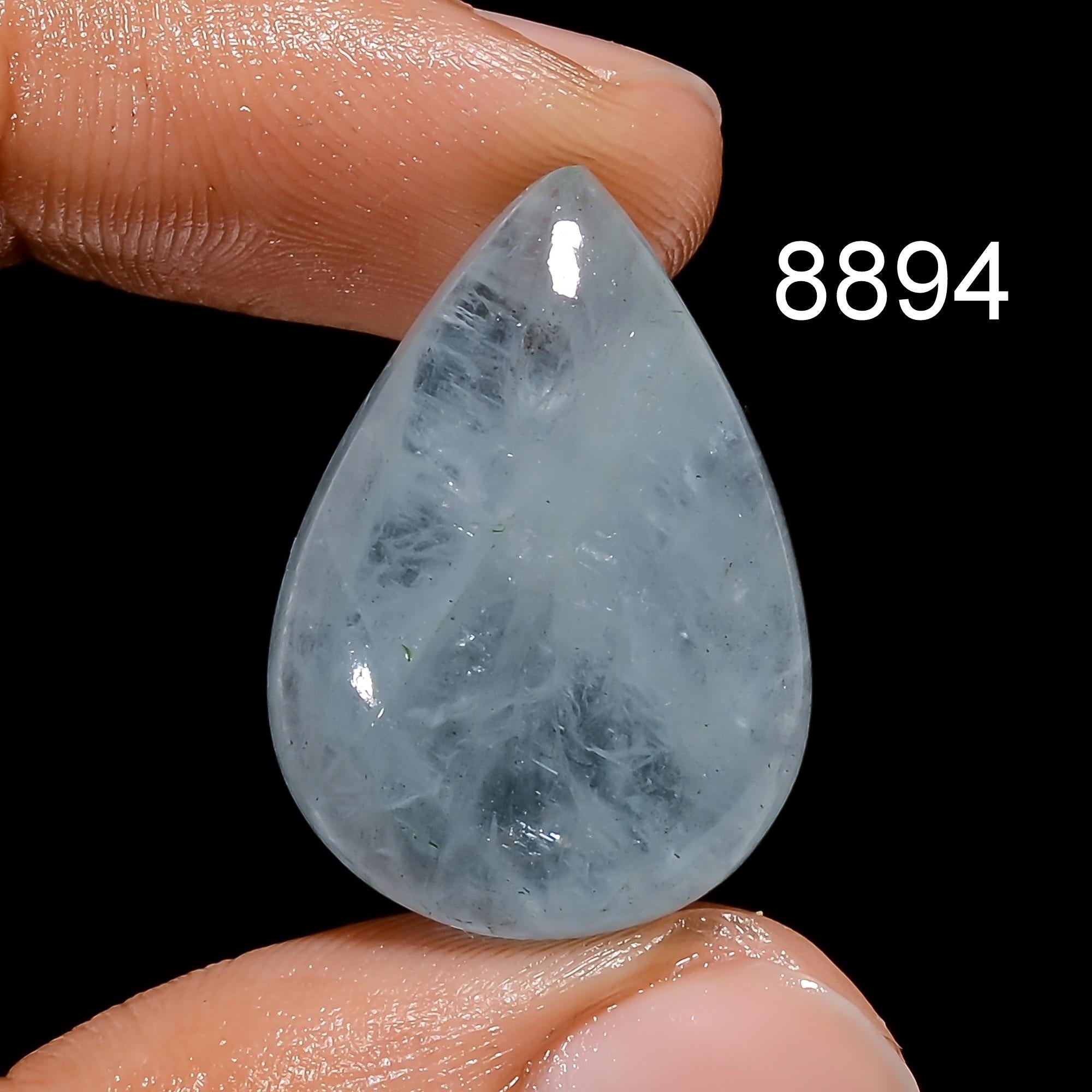 AAA Blue Aquamarine Cabochon, Rare Loose Gemstone For Pendent Jewelry - image 8