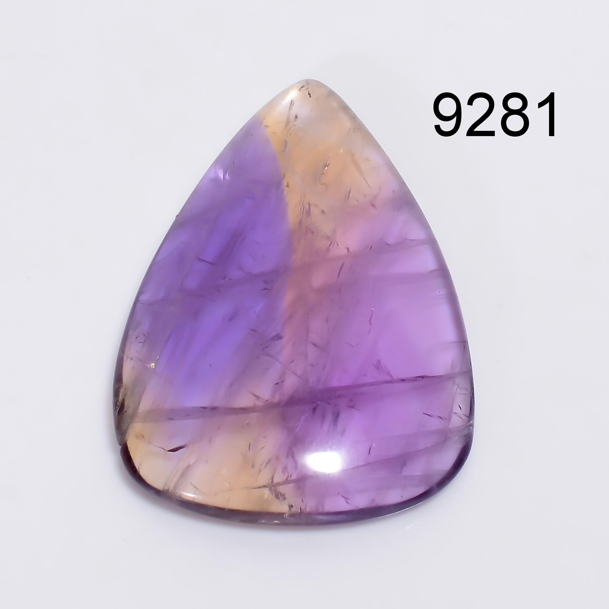 Natural Bio Color Ametrine Cabochon, AAA Pear Shape Loose Gemstone. - image 5