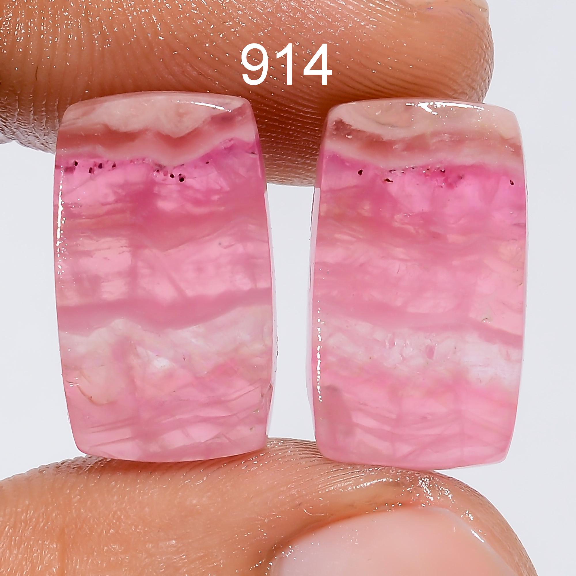 Pink Calcite Gemstone Pair, Mixed Shape Healing Crystals, Jewelry Making - image 3