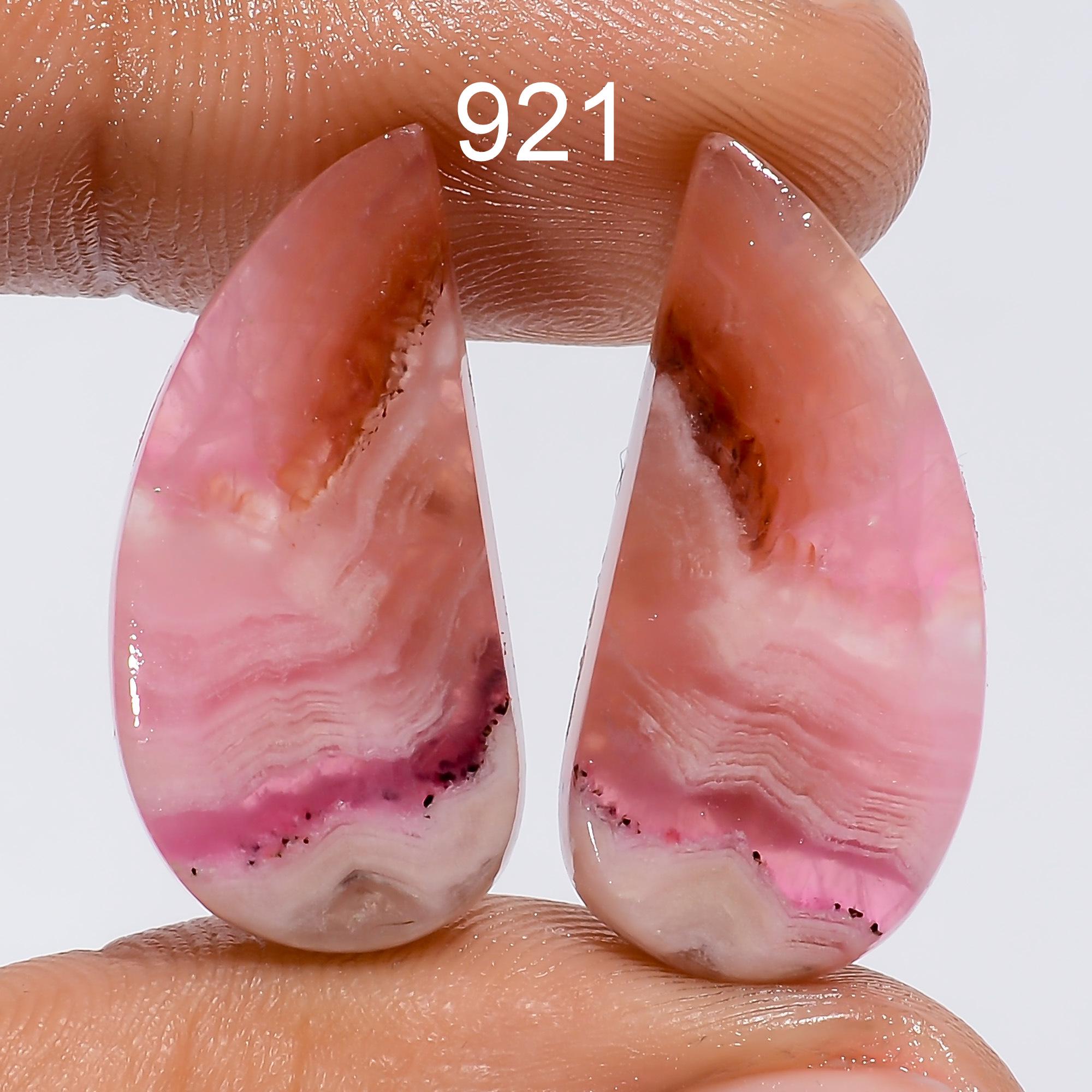 Pink Calcite Gemstone Pair, Mixed Shape Healing Crystals, Jewelry Making - image 5