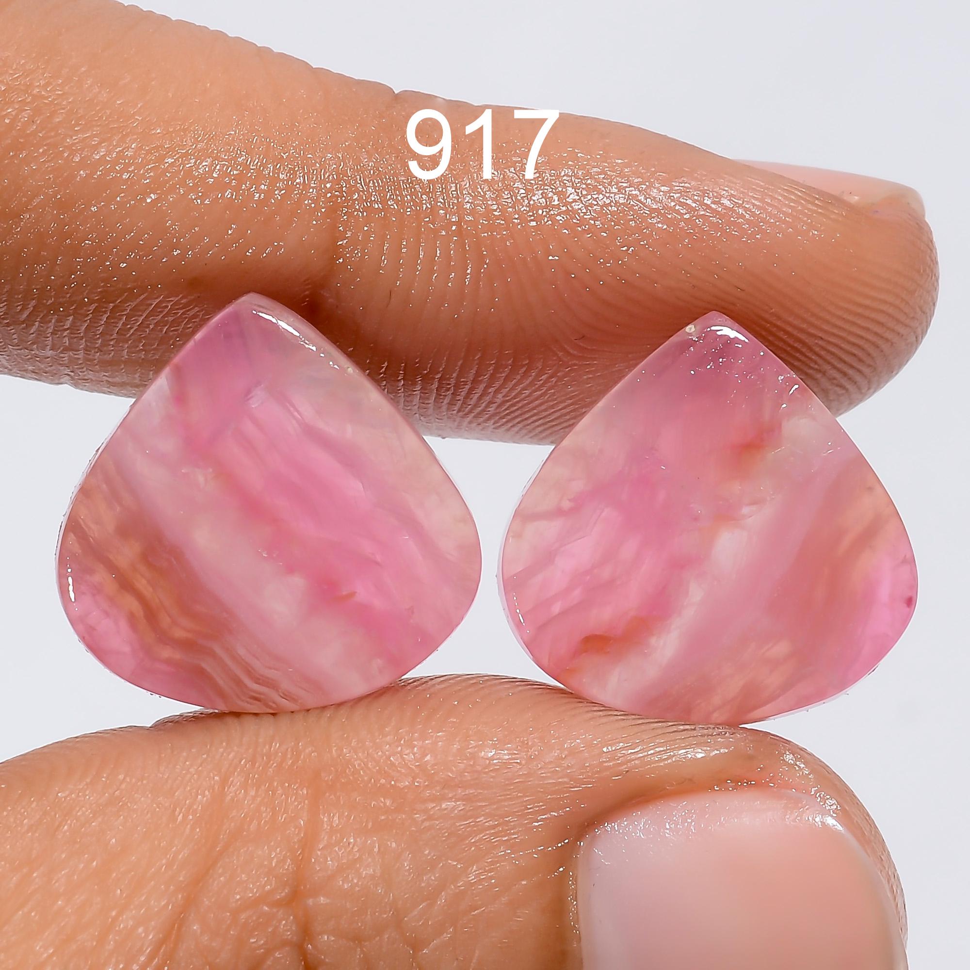 Pink Calcite Gemstone Pair, Mixed Shape Healing Crystals, Jewelry Making - image 4