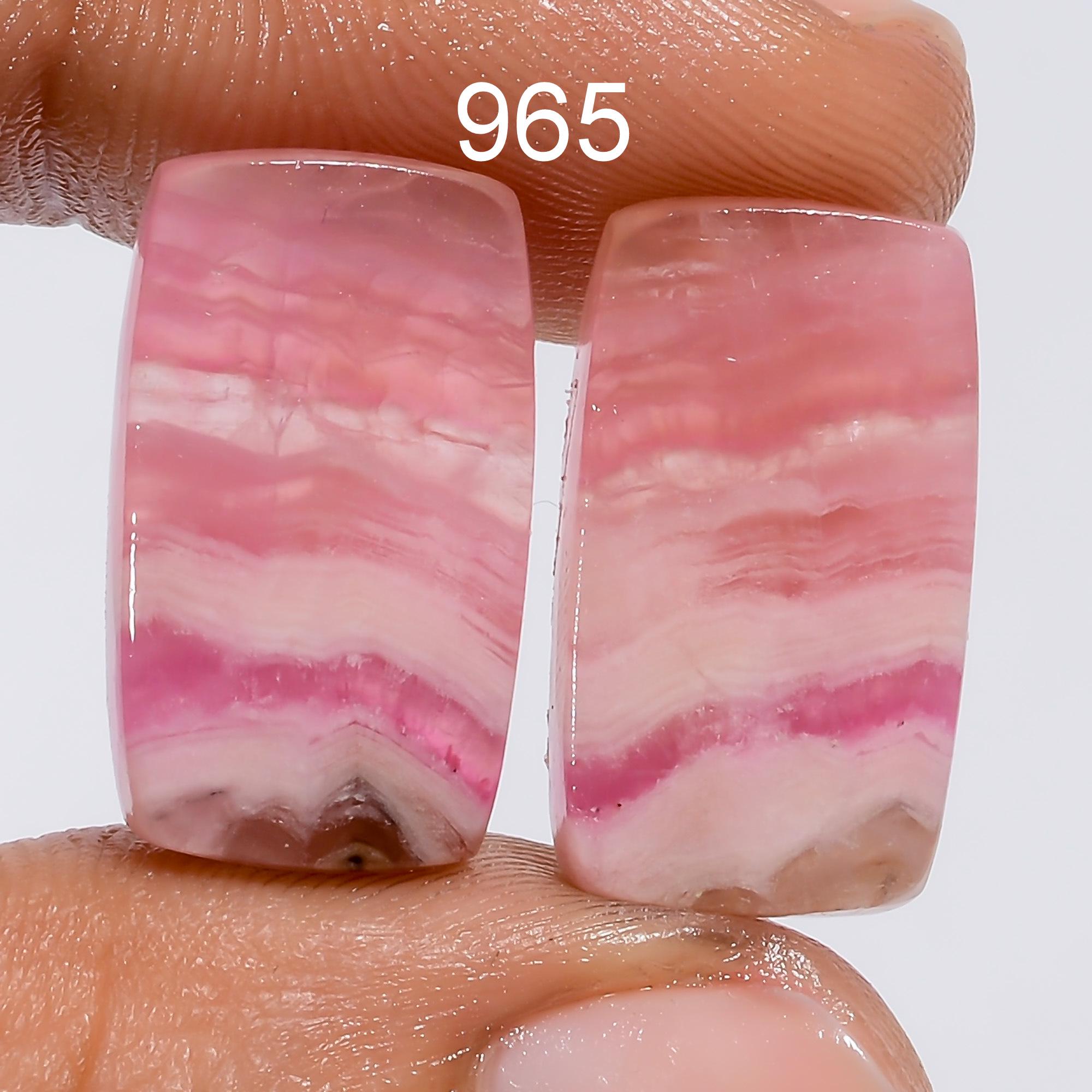 Oval Pink Calcite Gemstone Pair, Matched Stone, Jewelry Making - image 6
