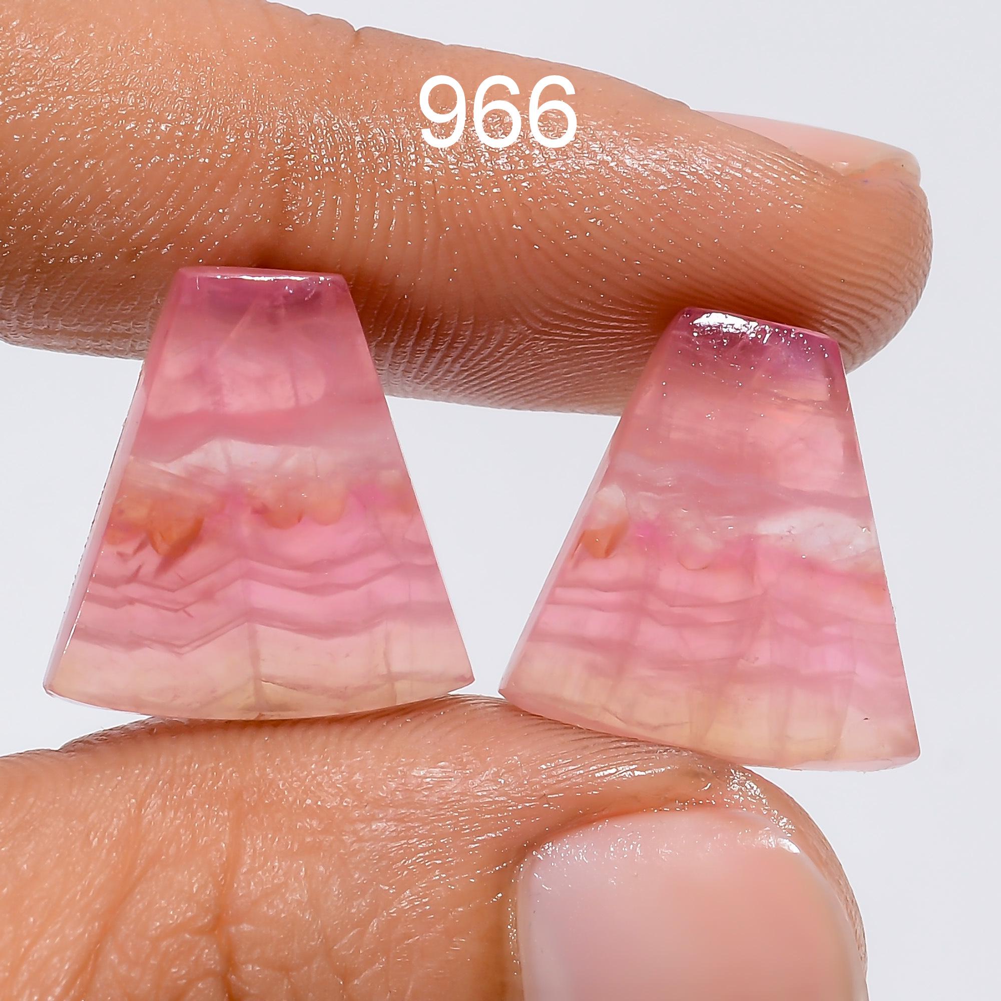 Oval Pink Calcite Gemstone Pair, Matched Stone, Jewelry Making - image 7