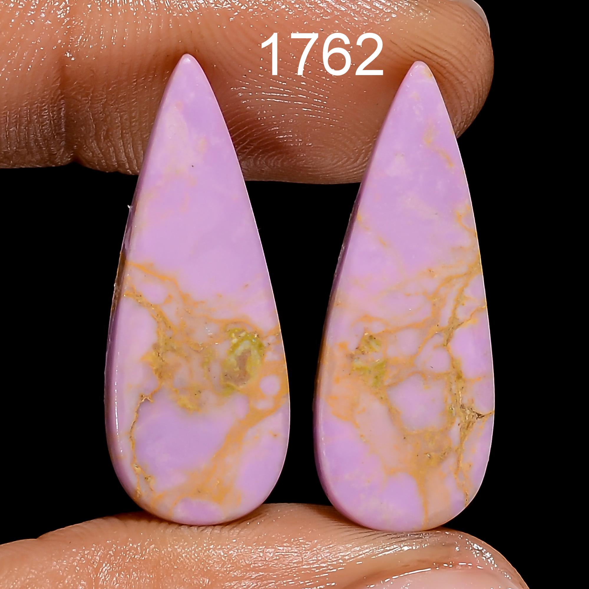 Phosphorite Gemstone Pair, Mixed Shape Matched Stones, Earring Jewelry Supply - image 7