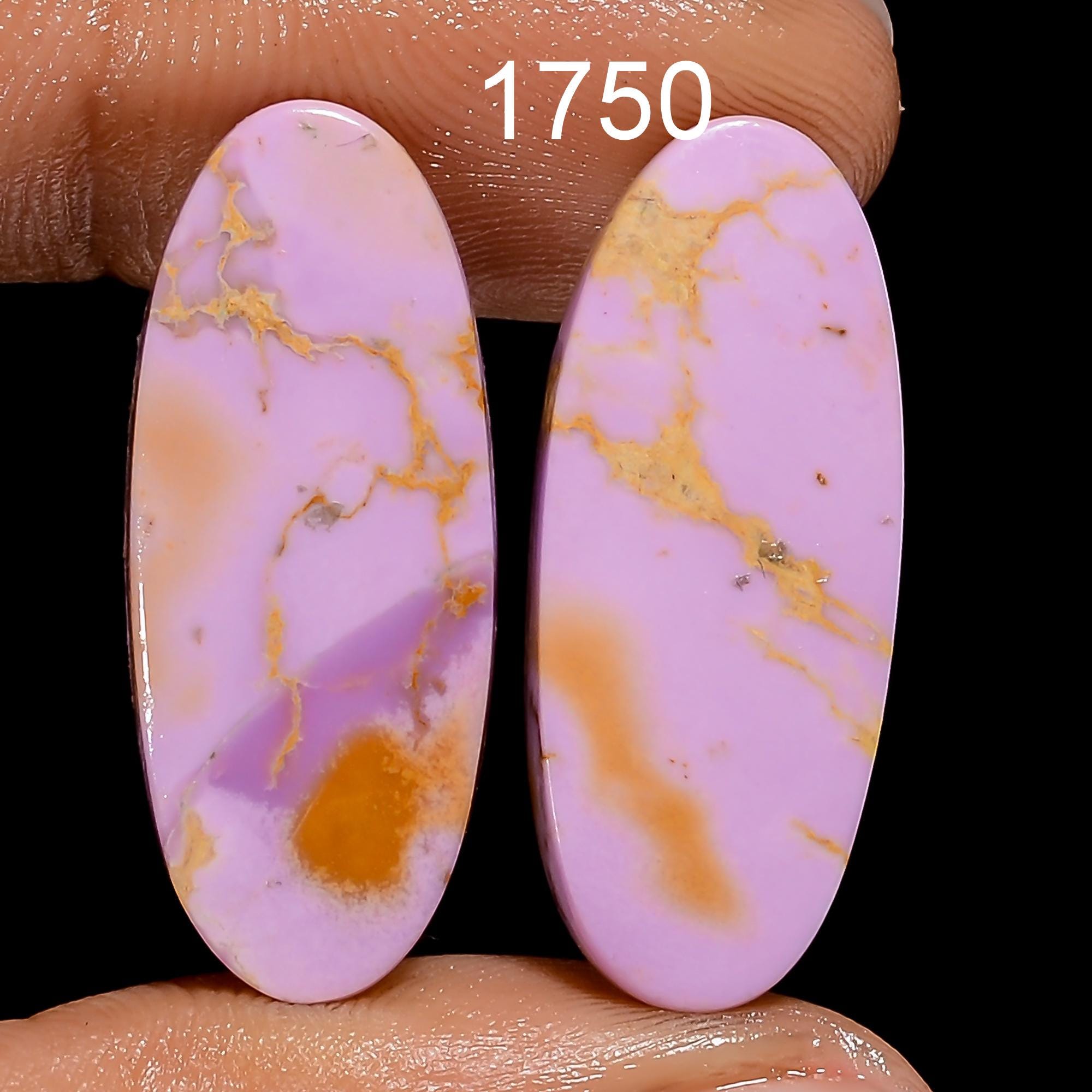 Phosphorite Gemstone Pair, Mixed Shape Matched Stones, Earring Jewelry Supply - image 3
