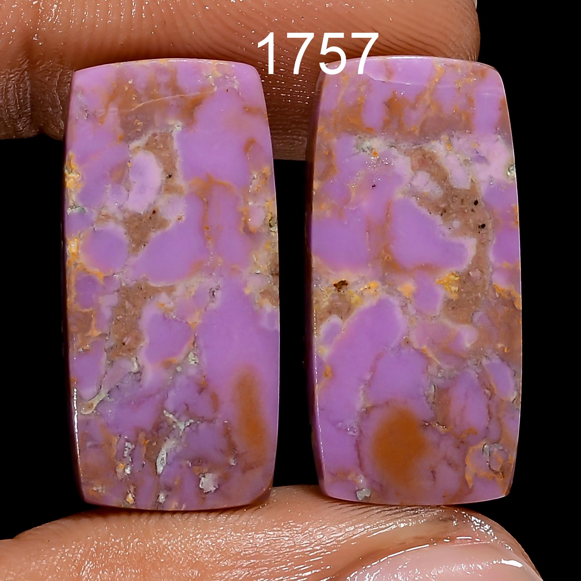 Phosphorite Gemstone Pair, Mixed Shape Matched Stones, Earring Jewelry Supply - image 5
