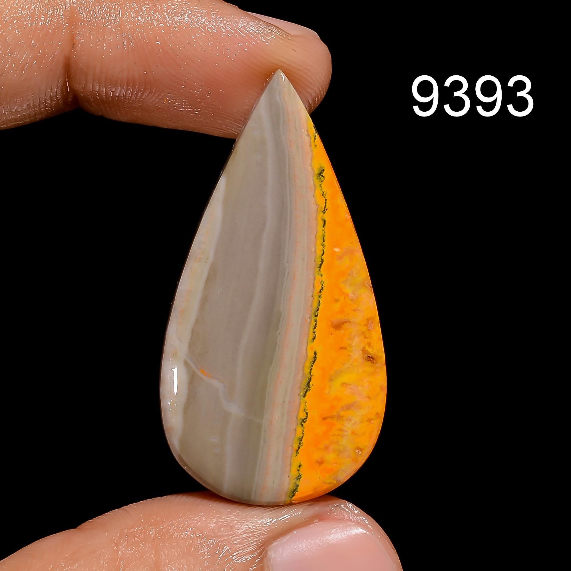 Natural Mustard Bee Jasper Cabochon, Loose Gemstone - image 2