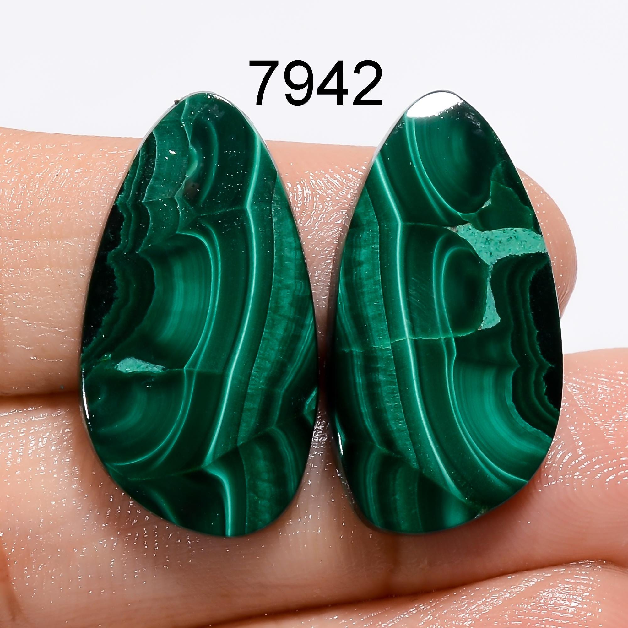 AAA African Malachite Gemstone Matched Pair, Jewelry Making - image 2