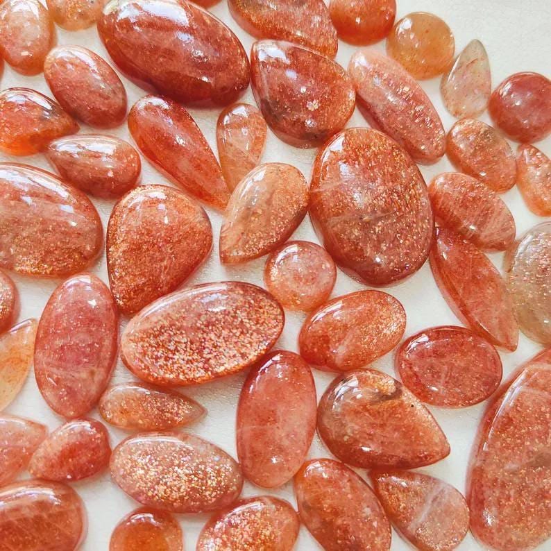 AAA Natural Sunstone Cabochon, Loose Gemstone, Jewelry Making