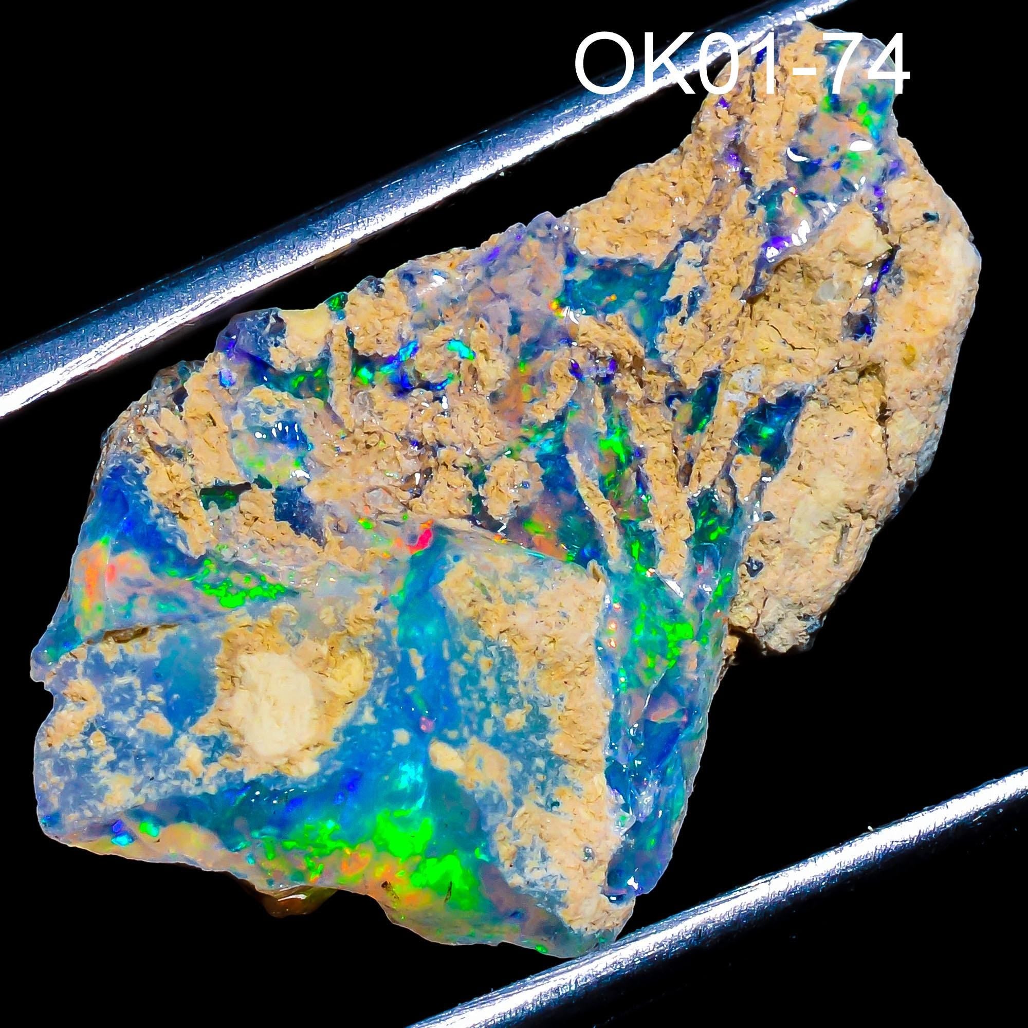 unpolished raw opal with natural rough texture