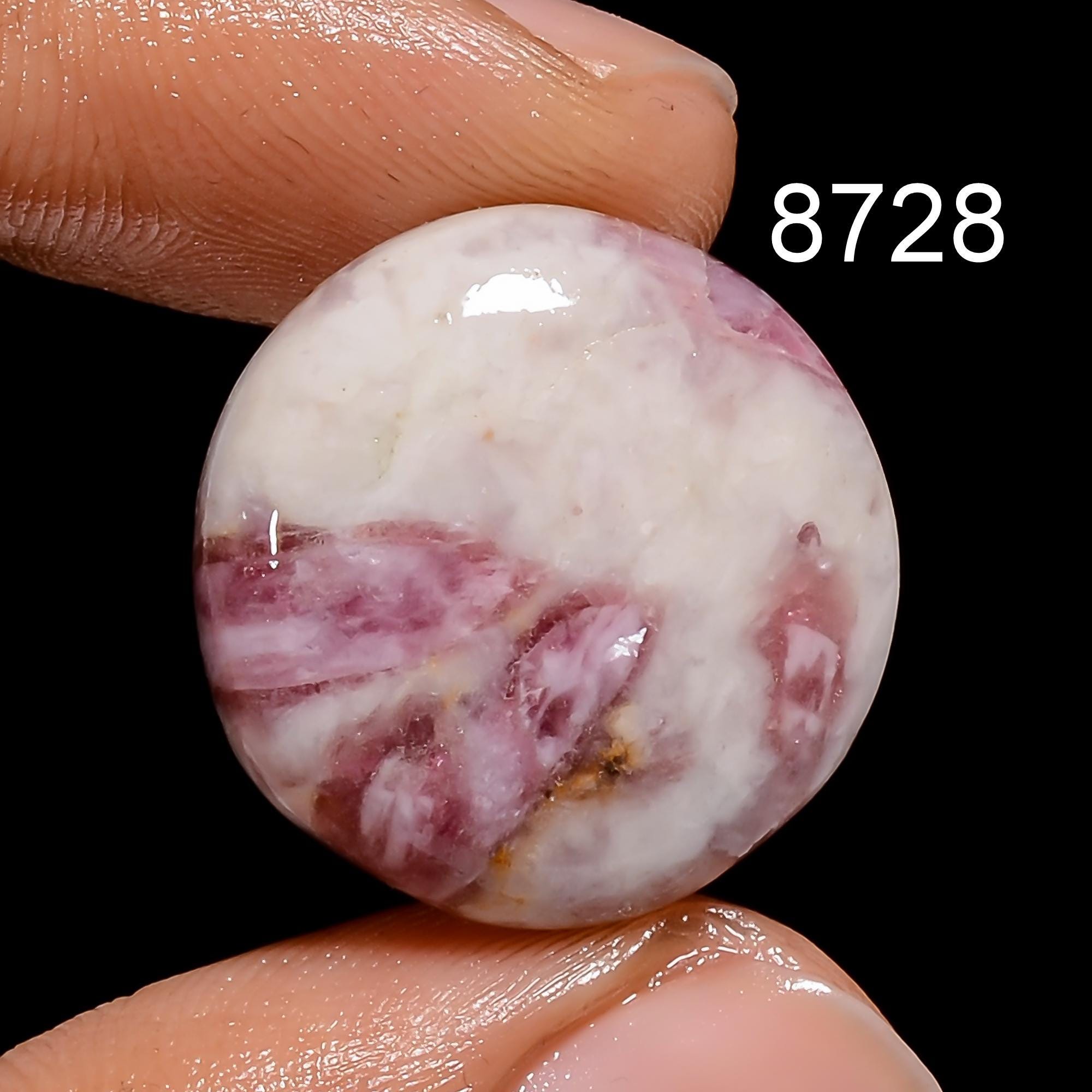 AAA Pink Tourmaline Quartz Cabochon, Loose Gemstone - image 3