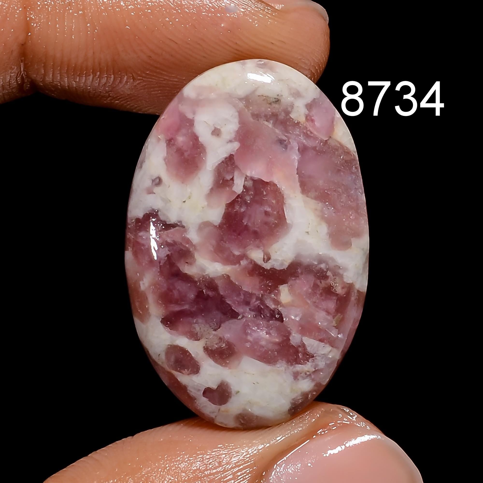AAA Pink Tourmaline Quartz Cabochon, Loose Gemstone - image 8