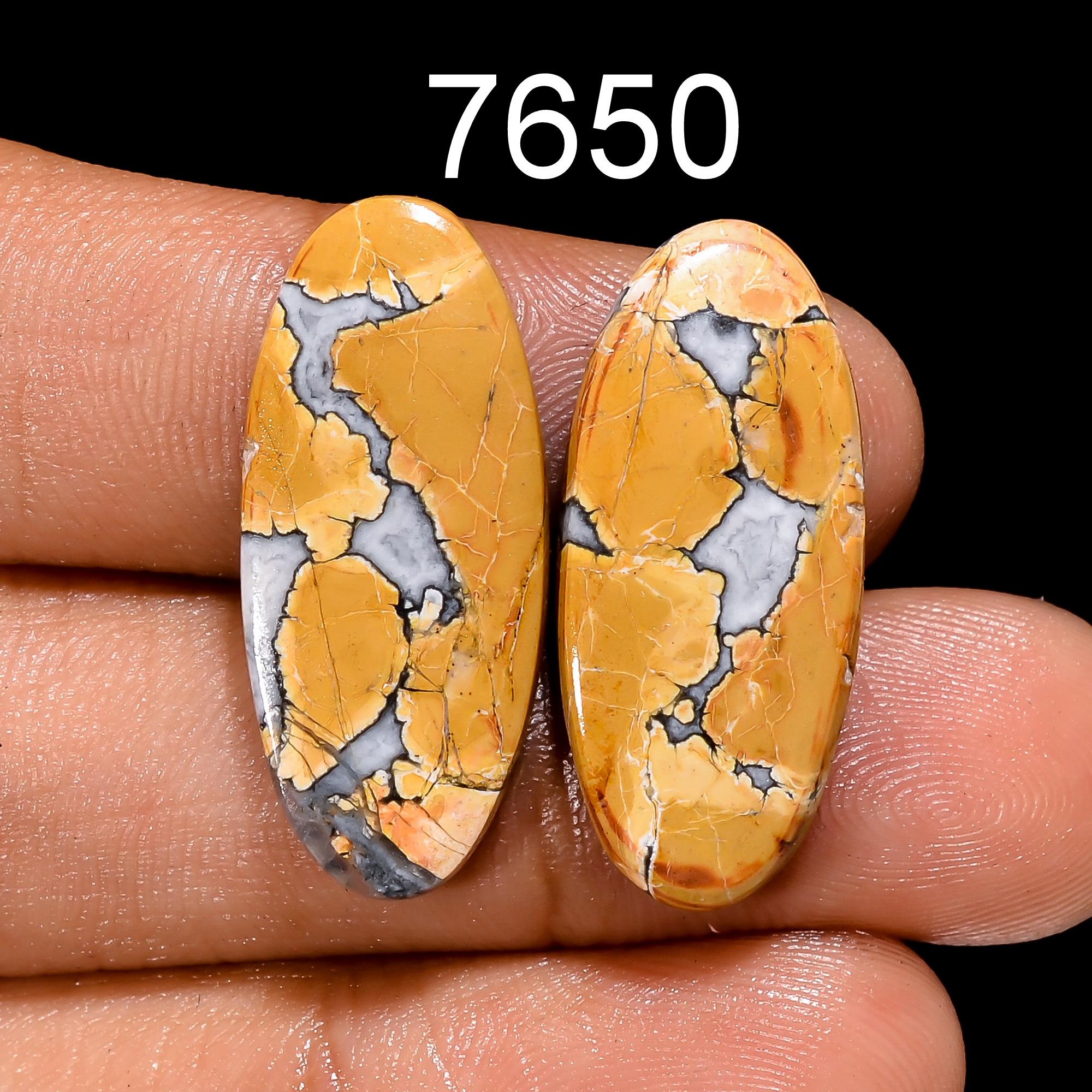 Natural Maligano Jasper Pair Cabochons, Designer Earring Gemstones - image 3