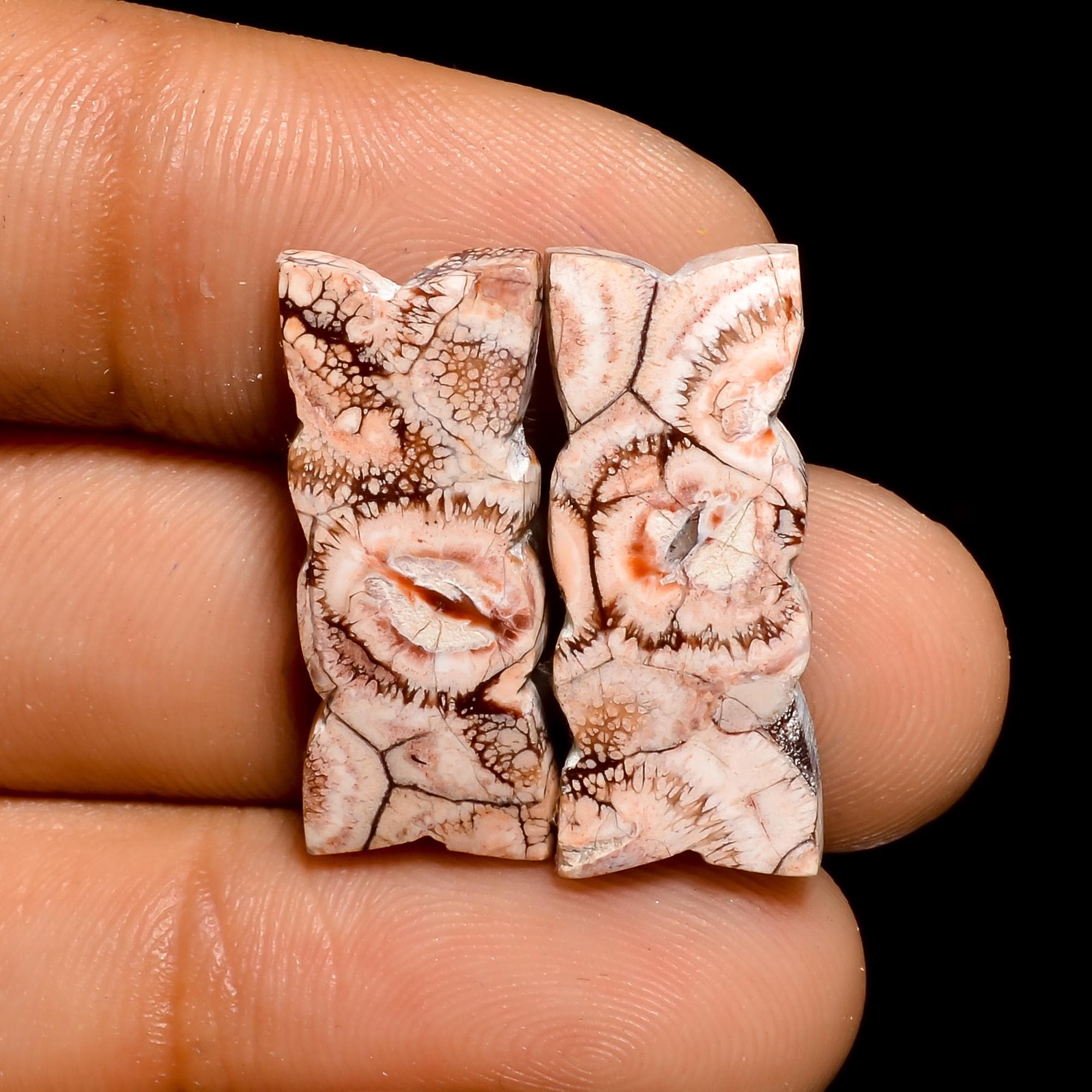 Bird's Eye Jasper Gemstone Cabochon Pair: Matched Earring Jewelry Supply Healing Crystal - image 4