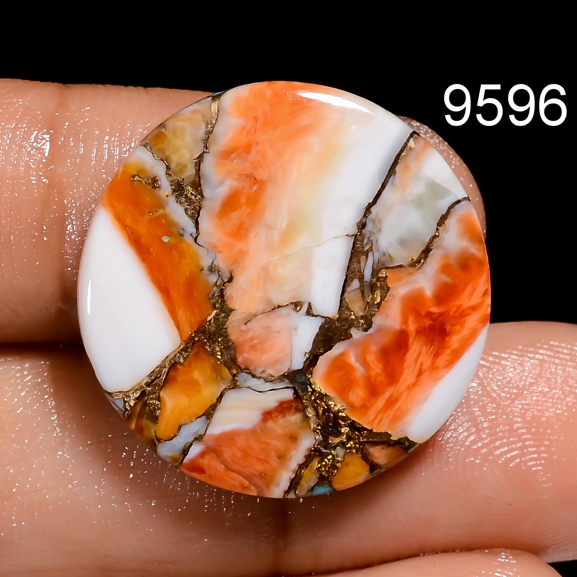 AAA Oyster Copper Turquoise Cabochon, Oval Gemstone (30X16X4 mm) - image 5