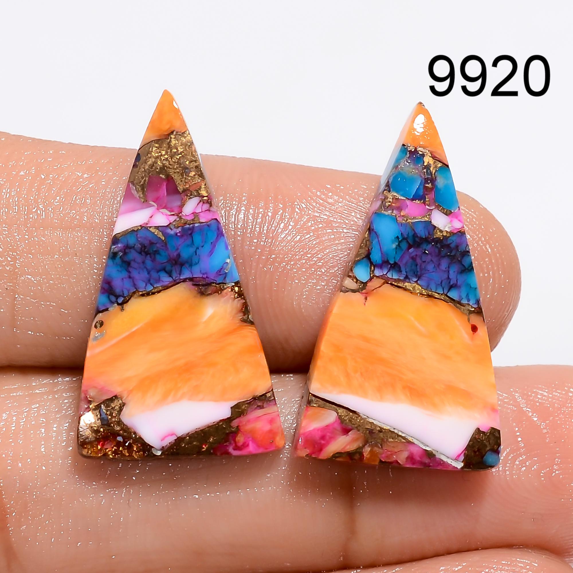 AAA Mohave Copper Turquoise Gemstone Pair, Earring Cabochons - image 8