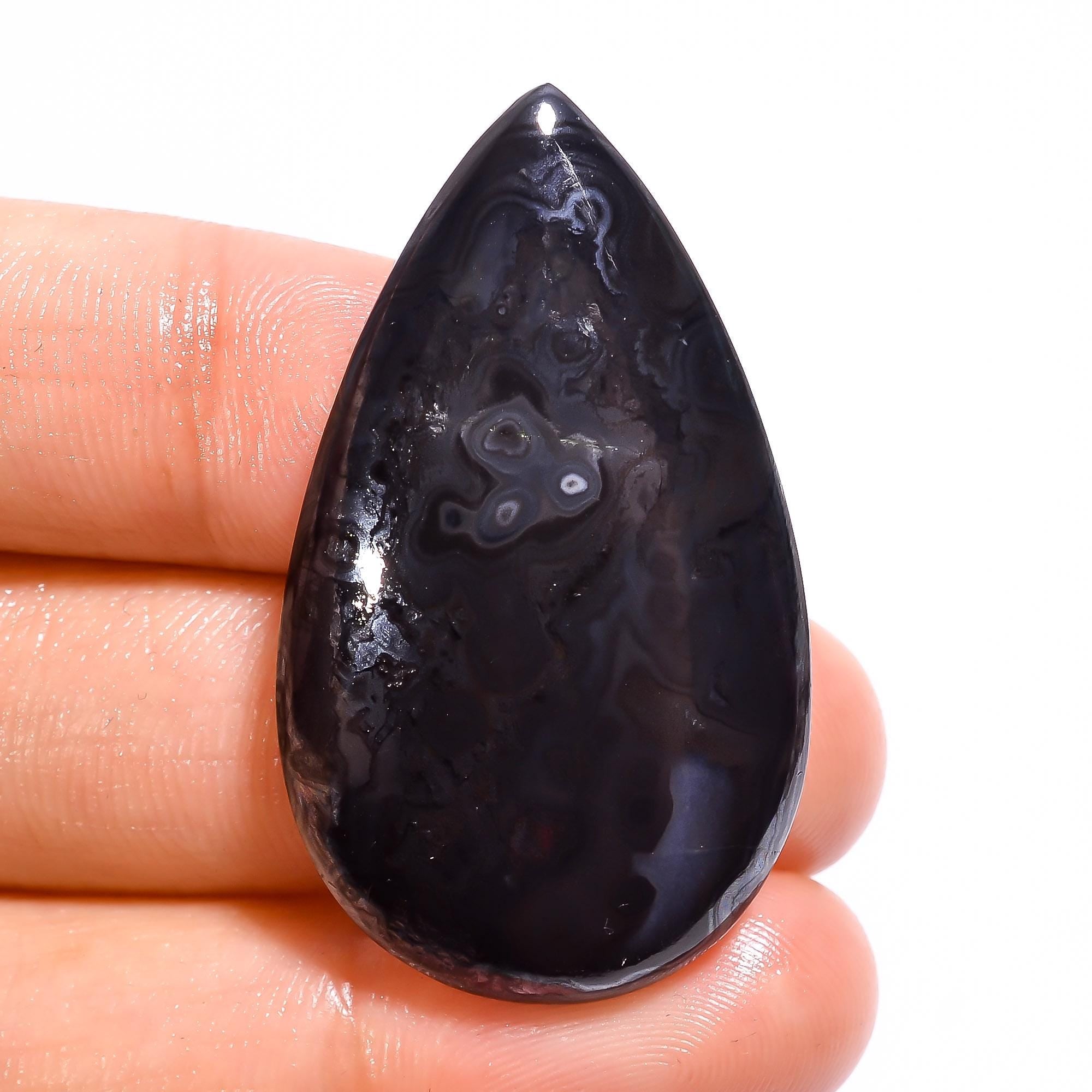 Natural Psilomelane Gemstone, Mixed Shape Loose Cabochon Healing Crystal - image 3