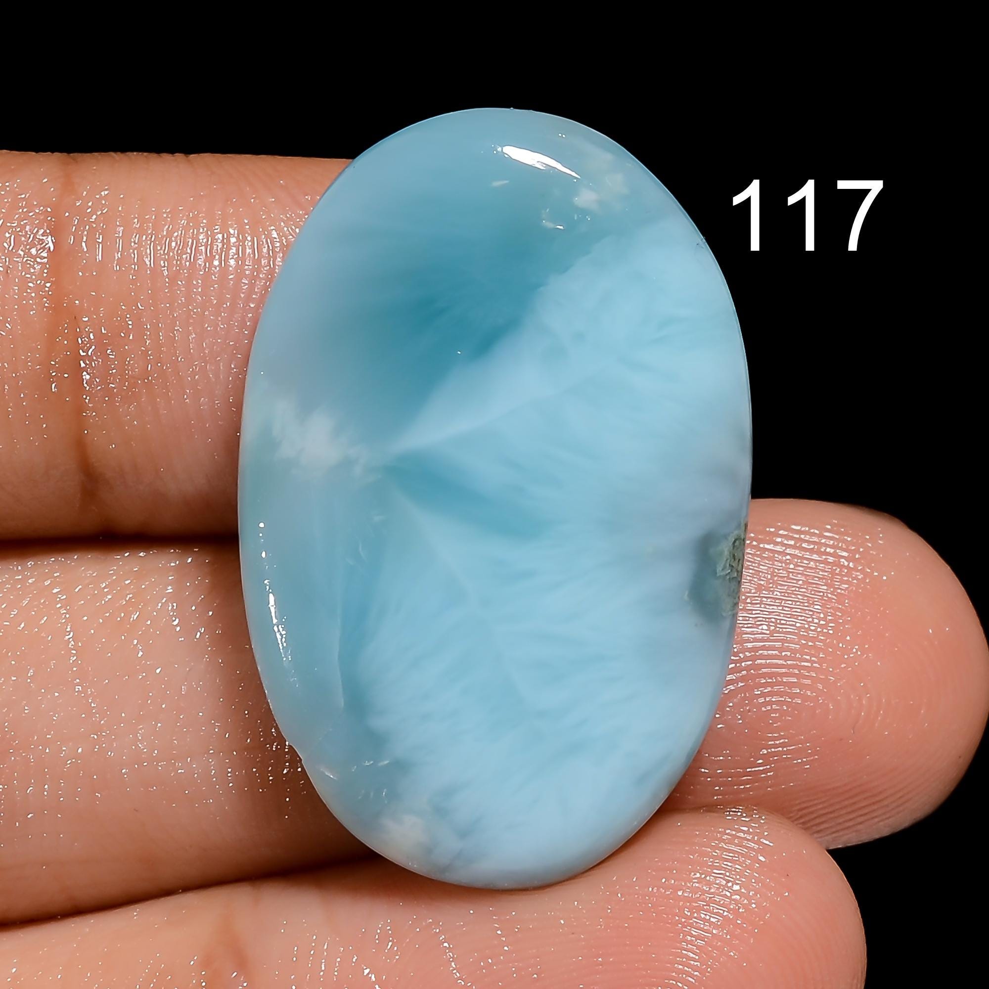 AAA Loose Larimar Cabochon, Dominican Blue Gemstone Healing Crystal - image 2