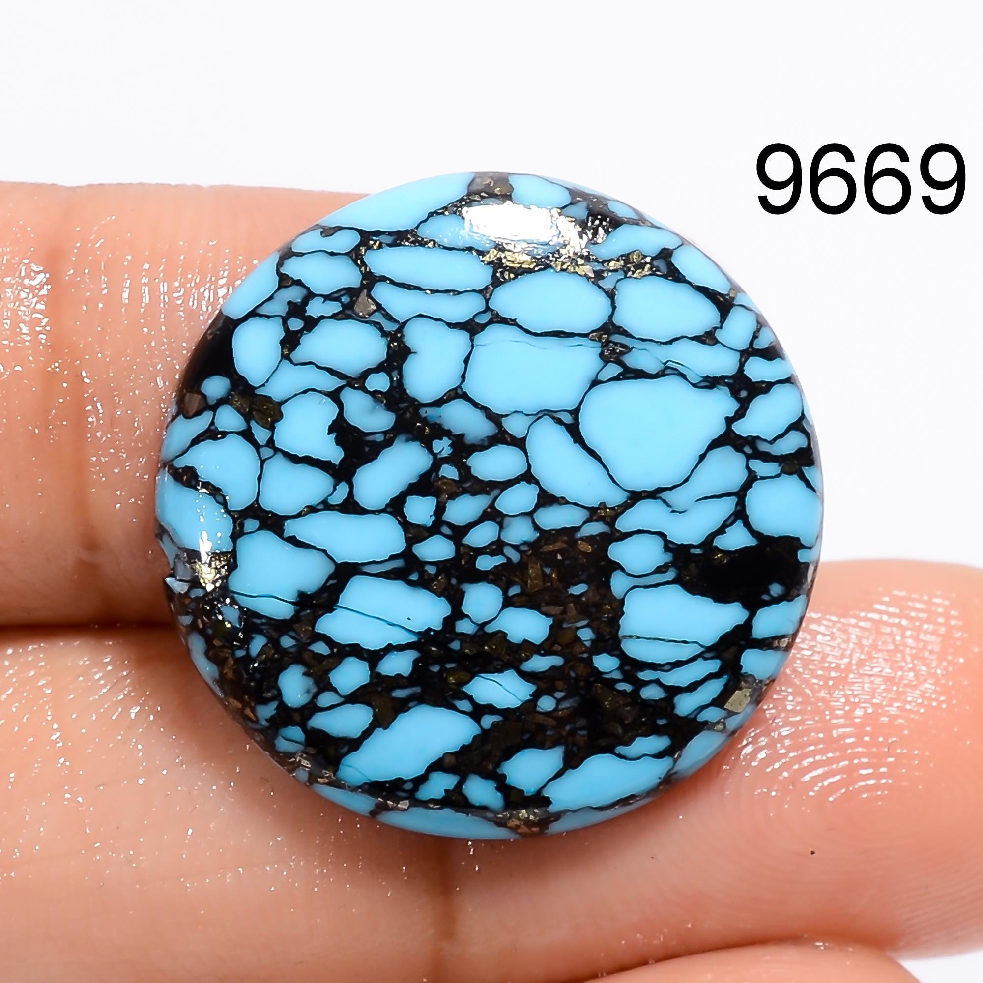 AAA Turquoise Heart Cabochon: Stabilized Gemstone for Jewelry Making - image 2