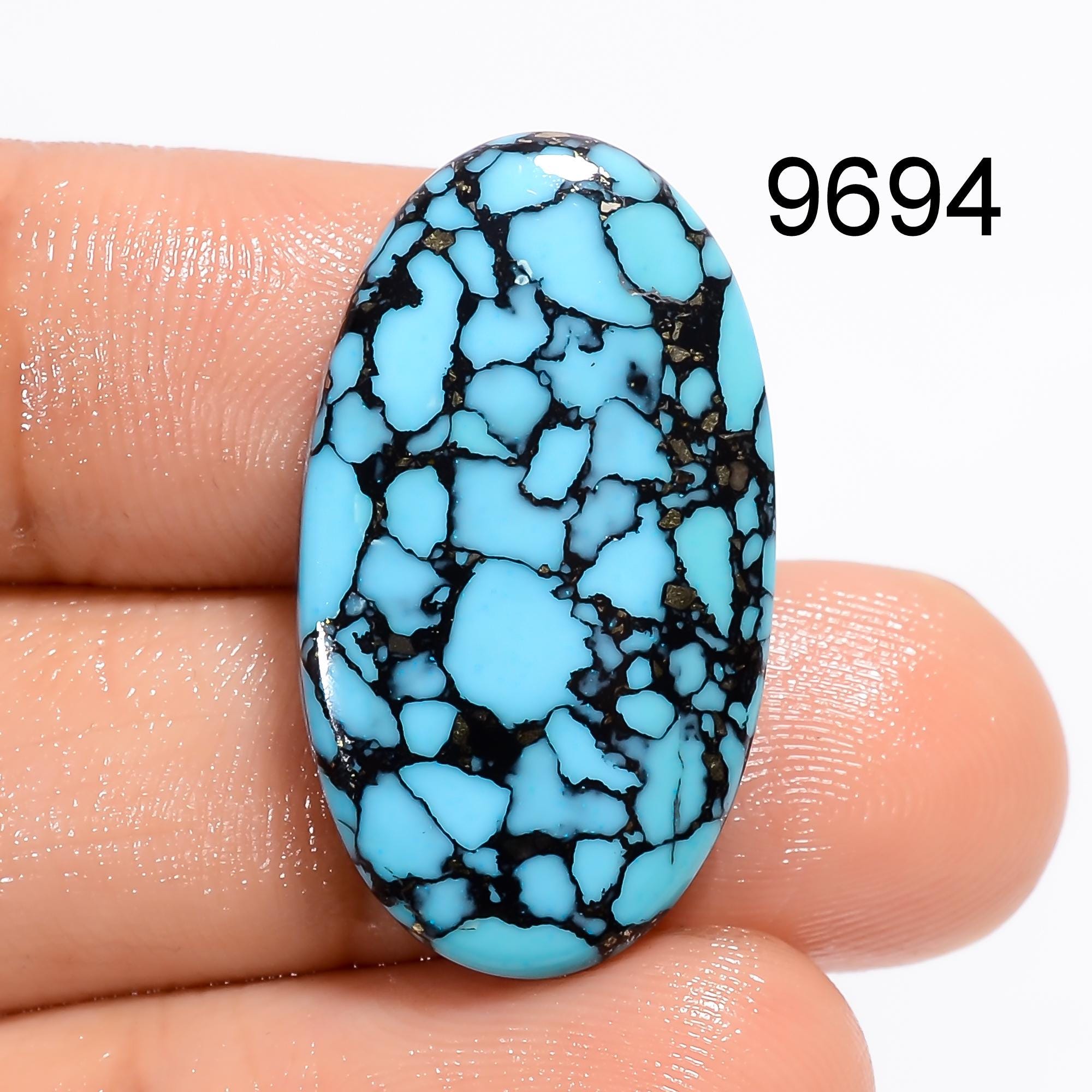 AAA Turquoise Heart Cabochon: Stabilized Gemstone for Jewelry Making - image 3