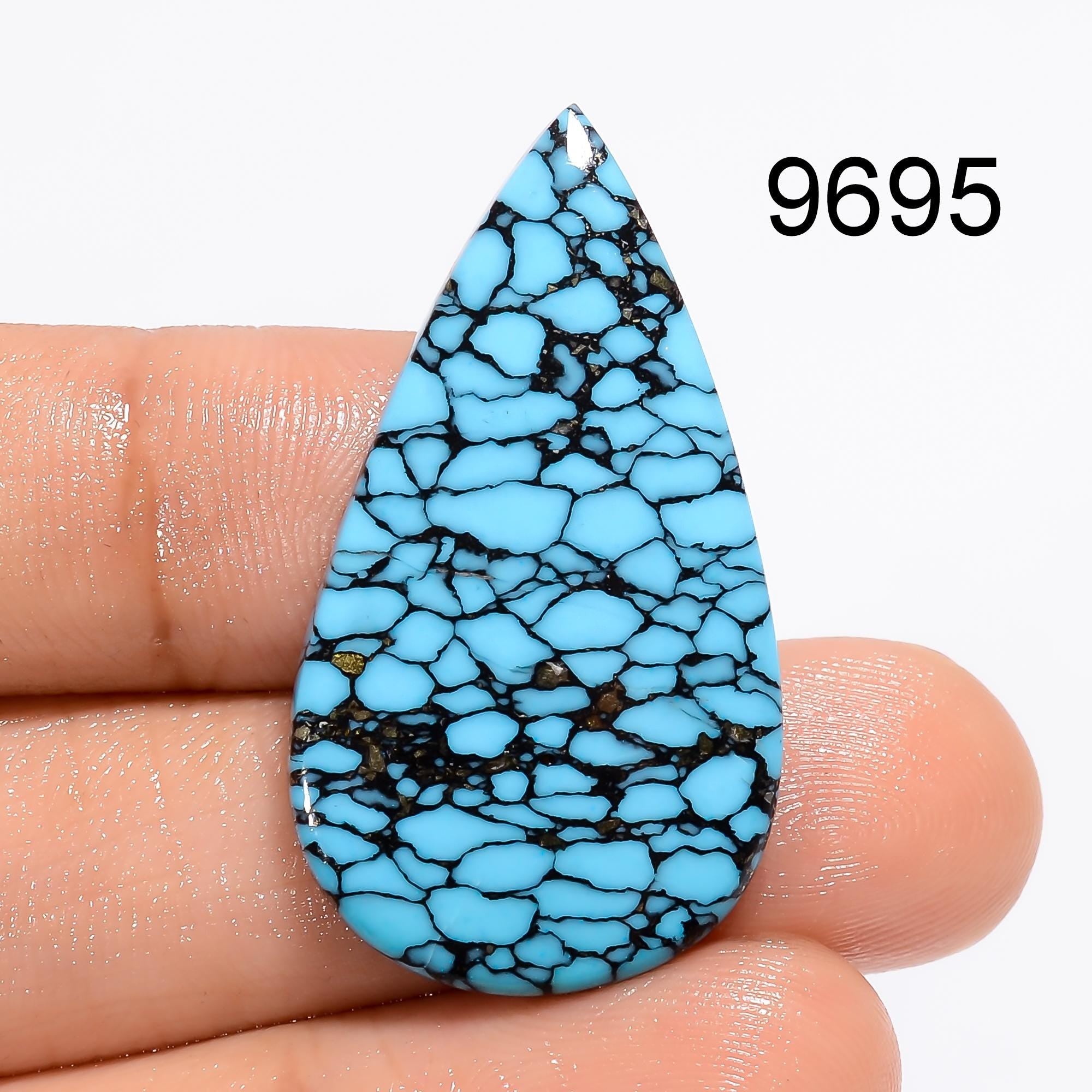 AAA Turquoise Heart Cabochon: Stabilized Gemstone for Jewelry Making - image 4