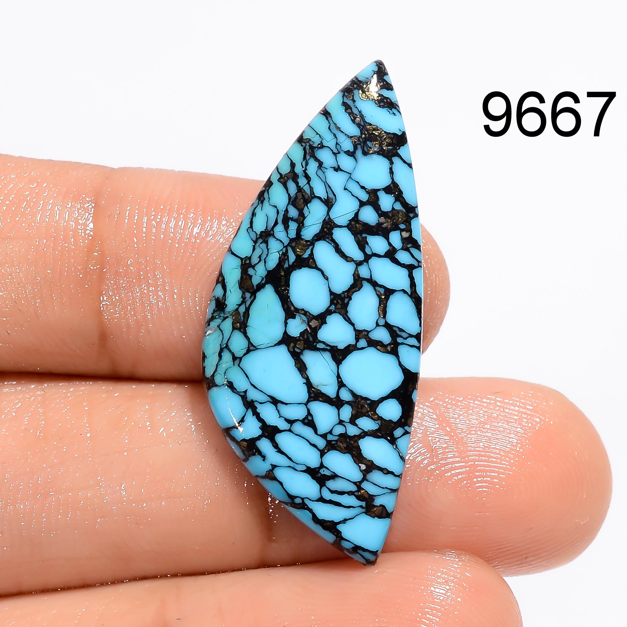 AAA Turquoise Heart Cabochon: Stabilized Gemstone for Jewelry Making