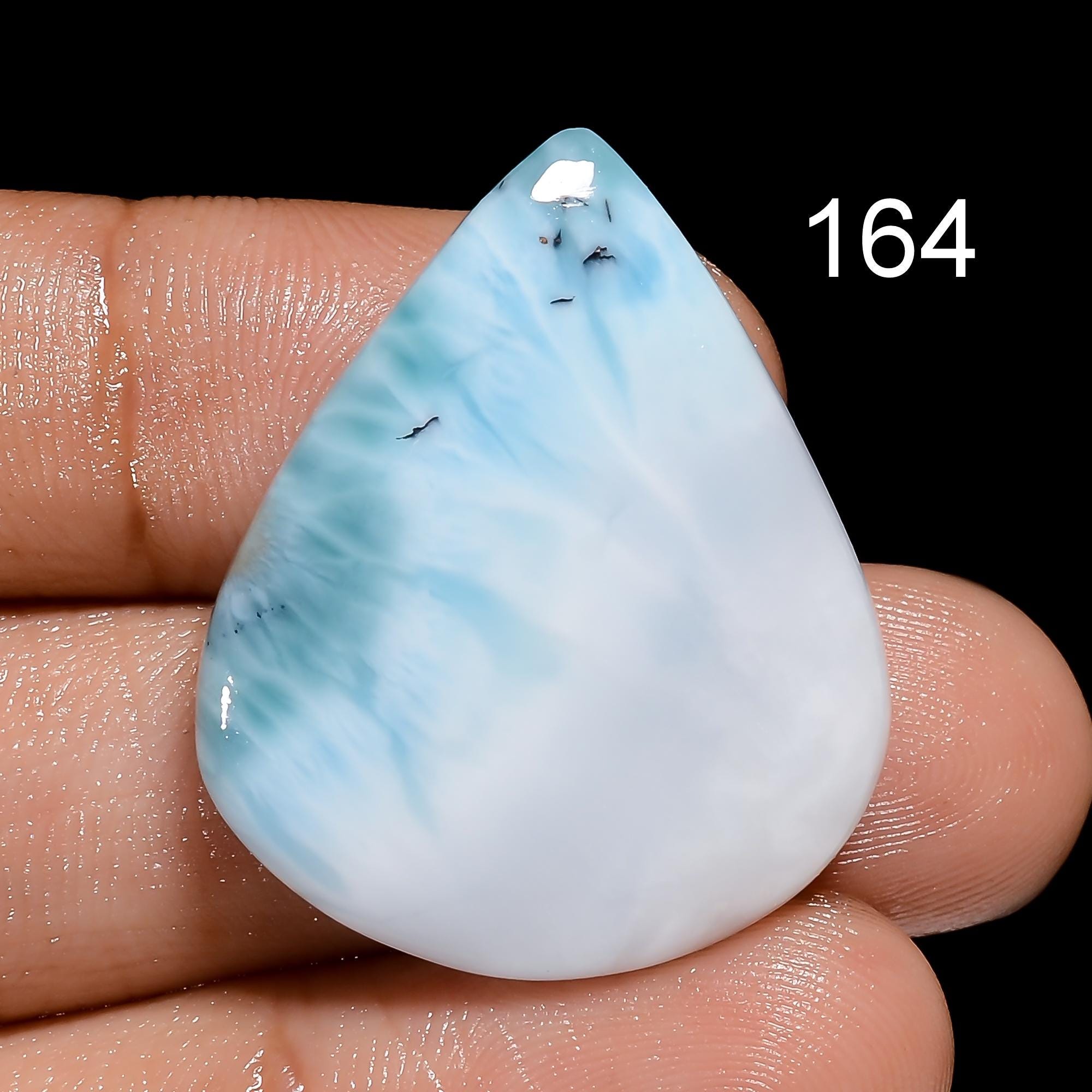 Natural Larimar Cabochon, Dominican Pectolite Gemstone, Jewelry Making - image 6