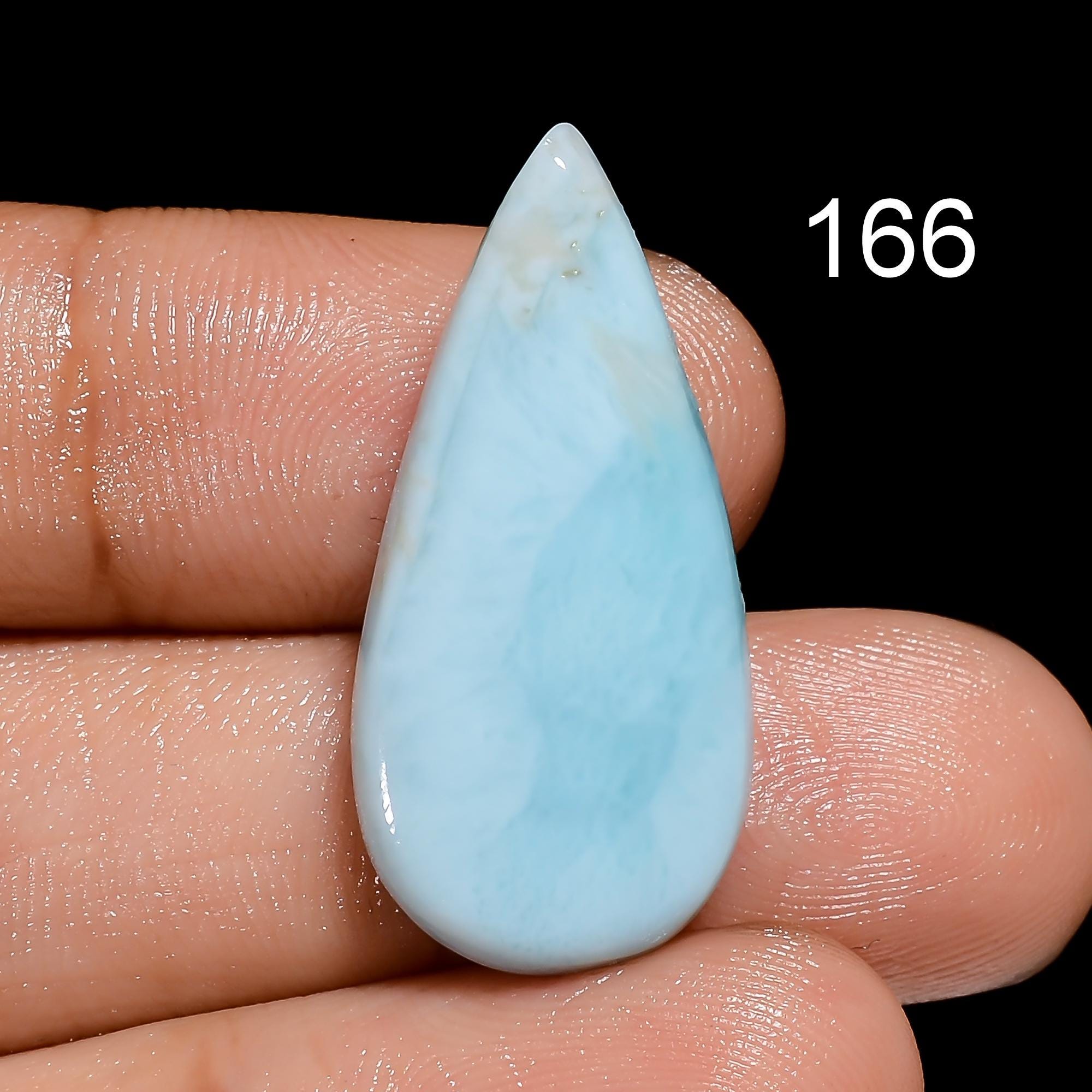 Natural Larimar Cabochon, Dominican Pectolite Gemstone, Jewelry Making