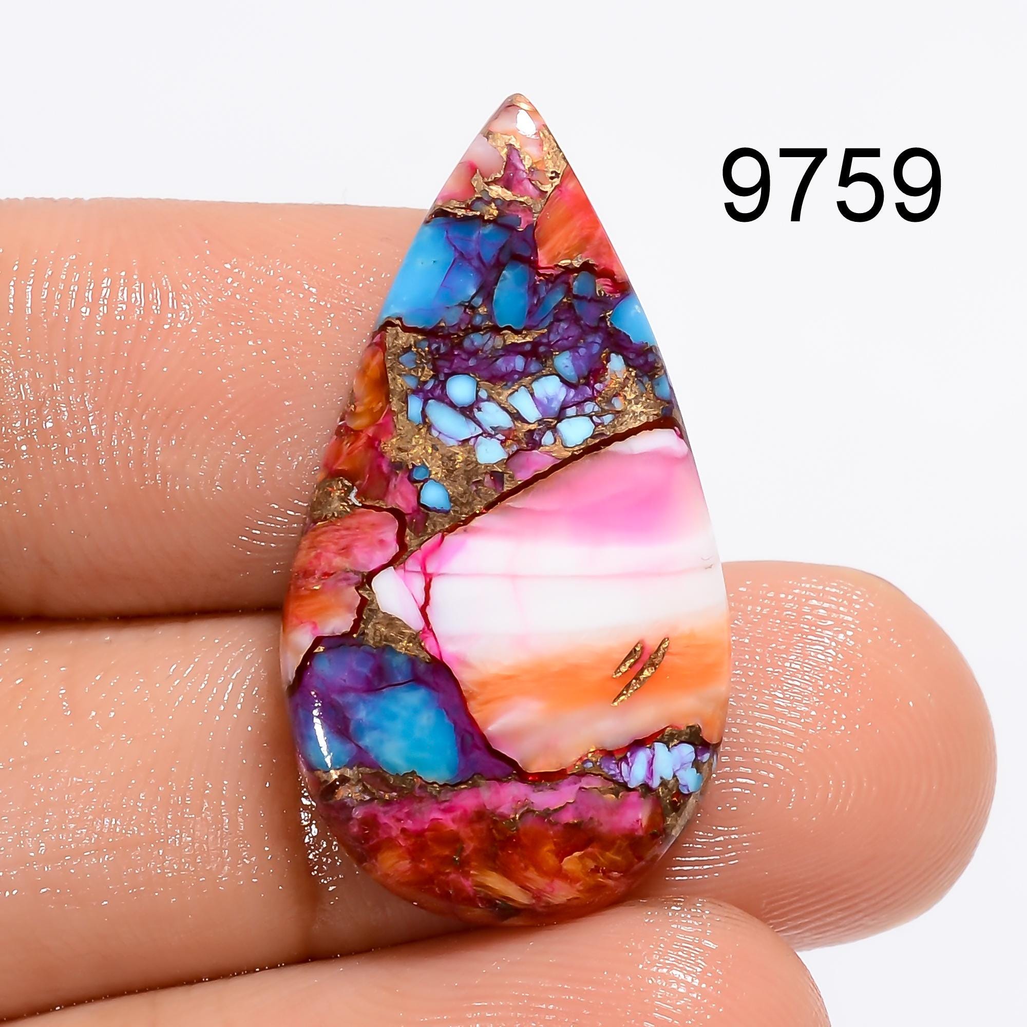 Mohave Copper Turquoise Cabochon, Mix Shape Designer Loose Gemstone For Jewelry Making Supply - image 2