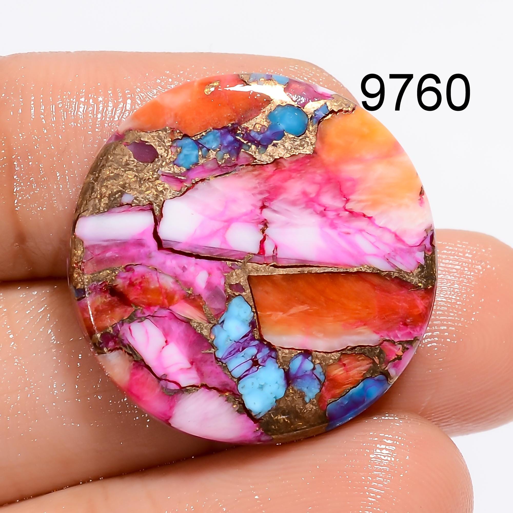 Mohave Copper Turquoise Cabochon, Mix Shape Designer Loose Gemstone For Jewelry Making Supply - image 3