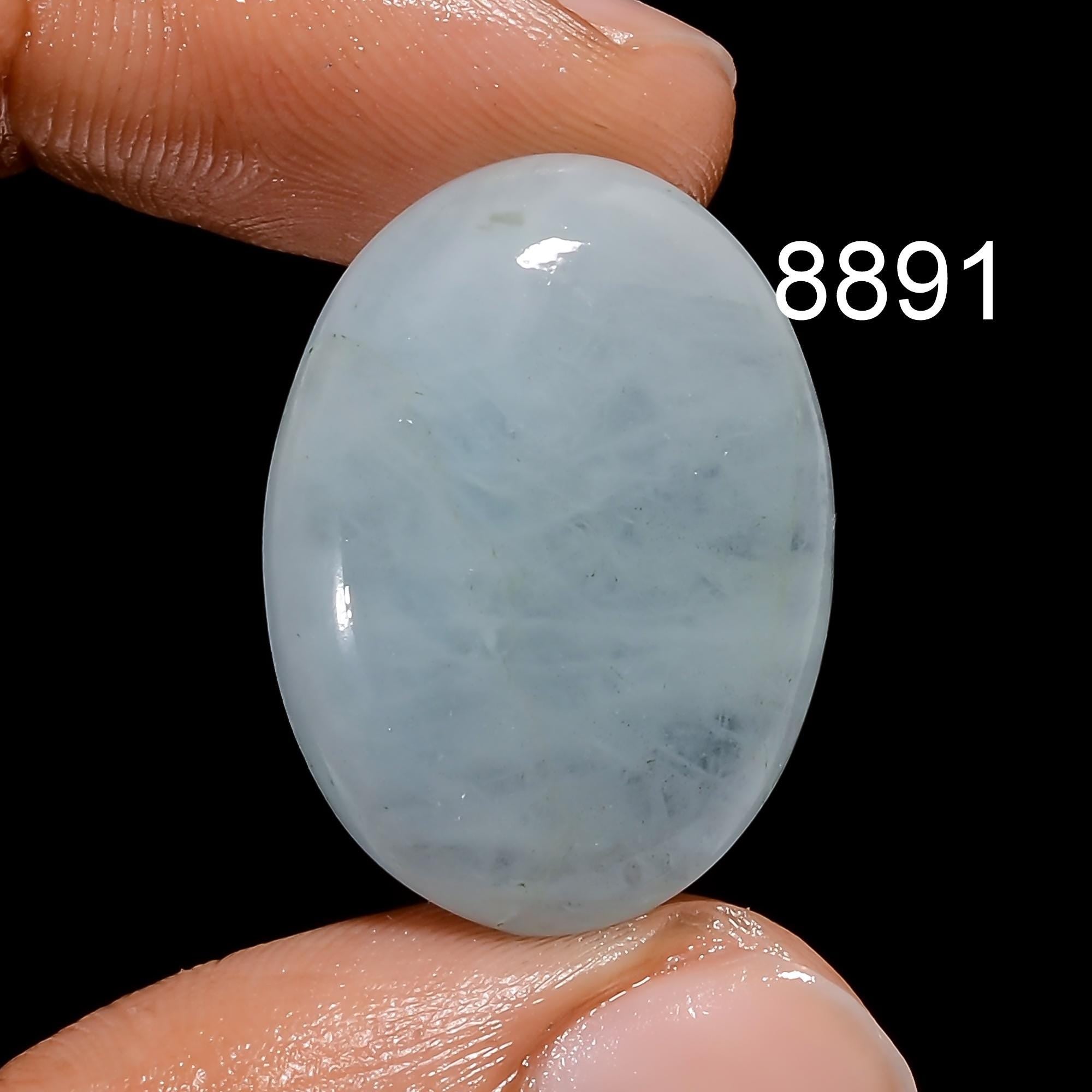 AAA Blue Aquamarine Cabochon, Rare Loose Gemstone For Pendent Jewelry - image 5