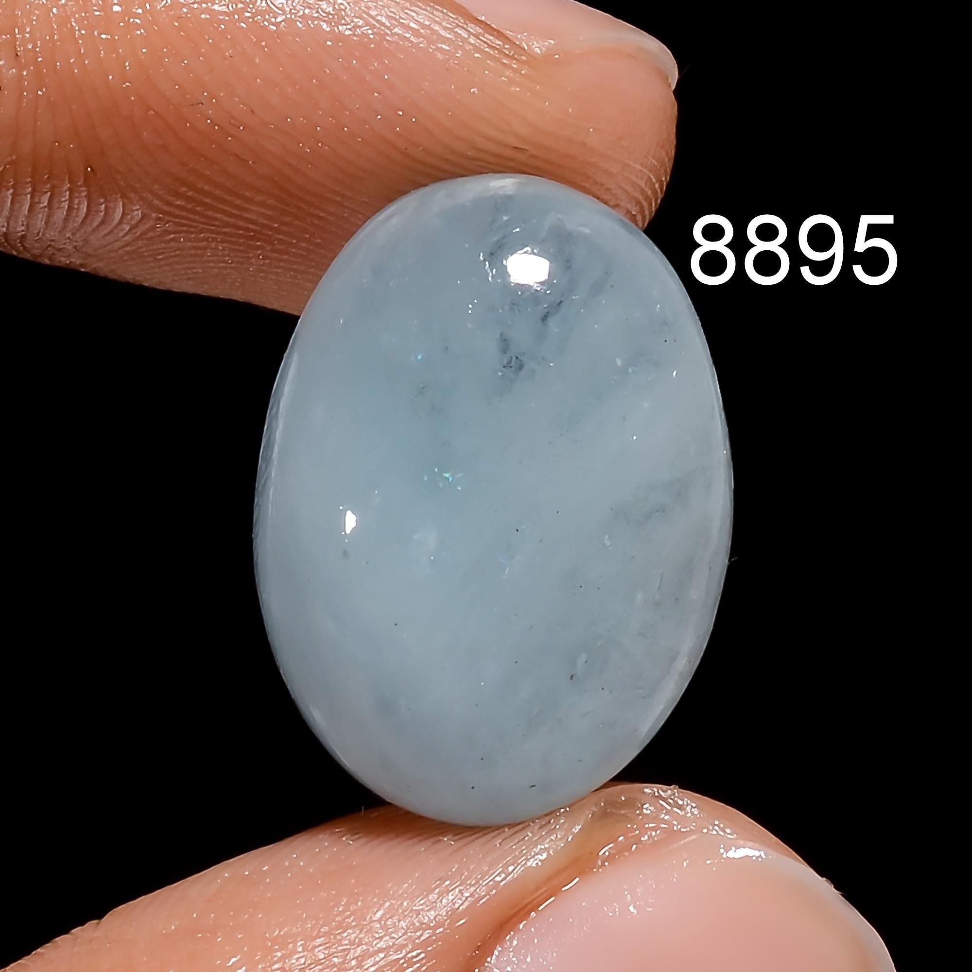 AAA Blue Aquamarine Cabochon, Rare Loose Gemstone For Pendent Jewelry - image 9