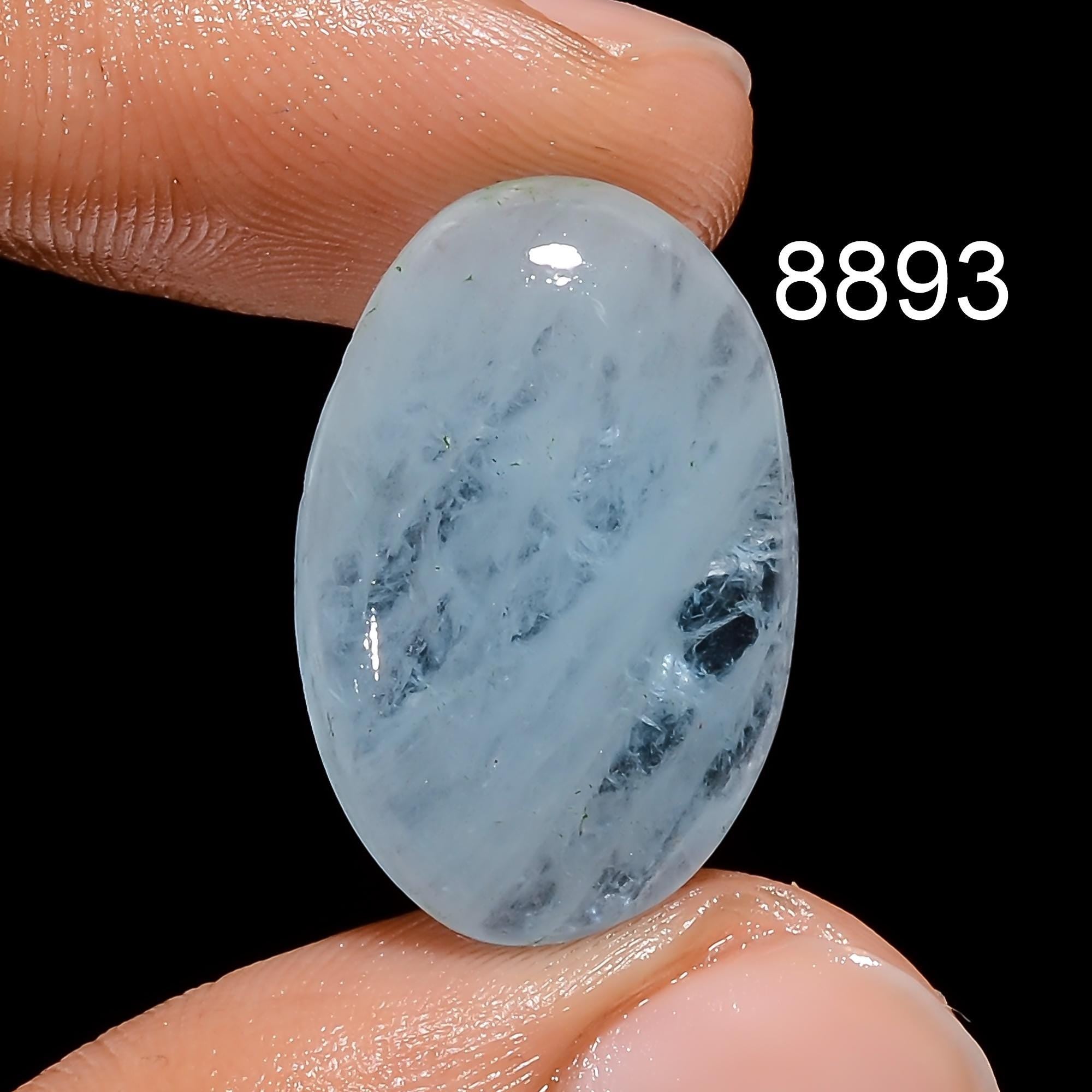 AAA Blue Aquamarine Cabochon, Rare Loose Gemstone For Pendent Jewelry - image 7