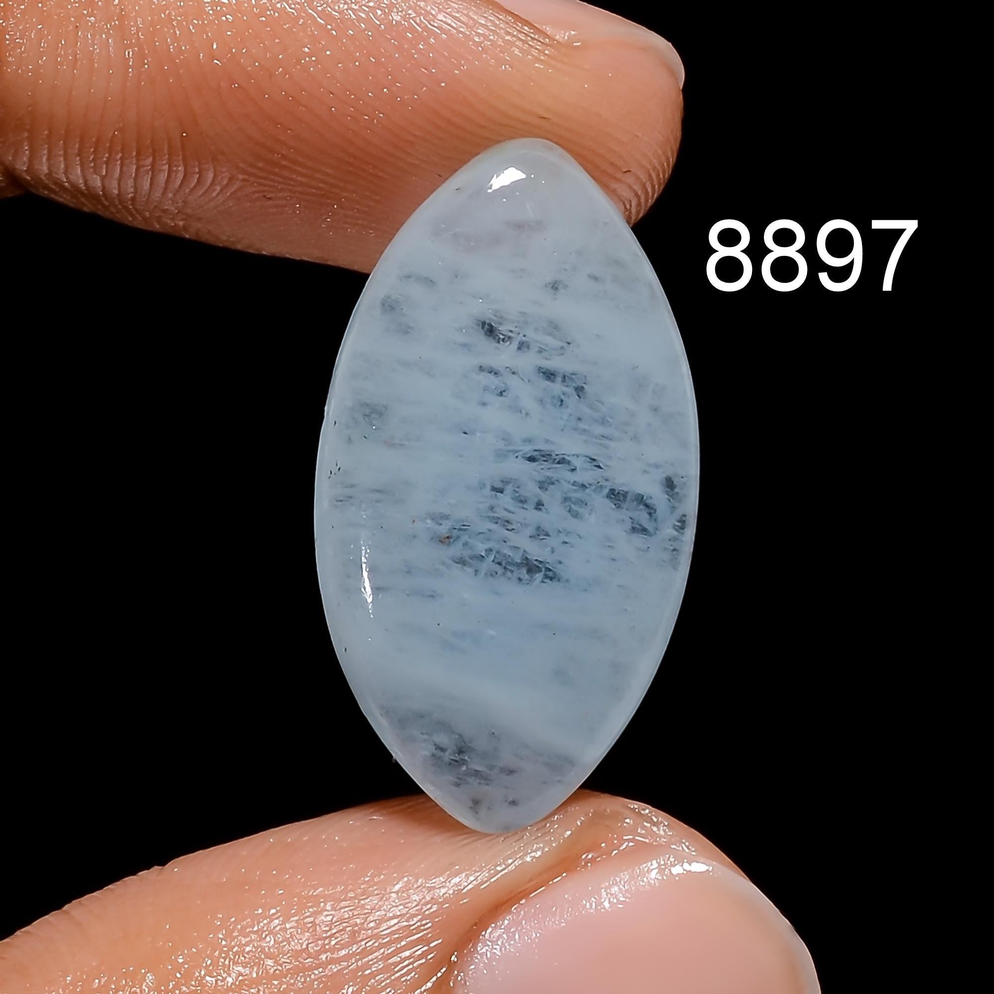 AAA Blue Aquamarine Cabochon, Rare Loose Gemstone For Pendent Jewelry - image 11