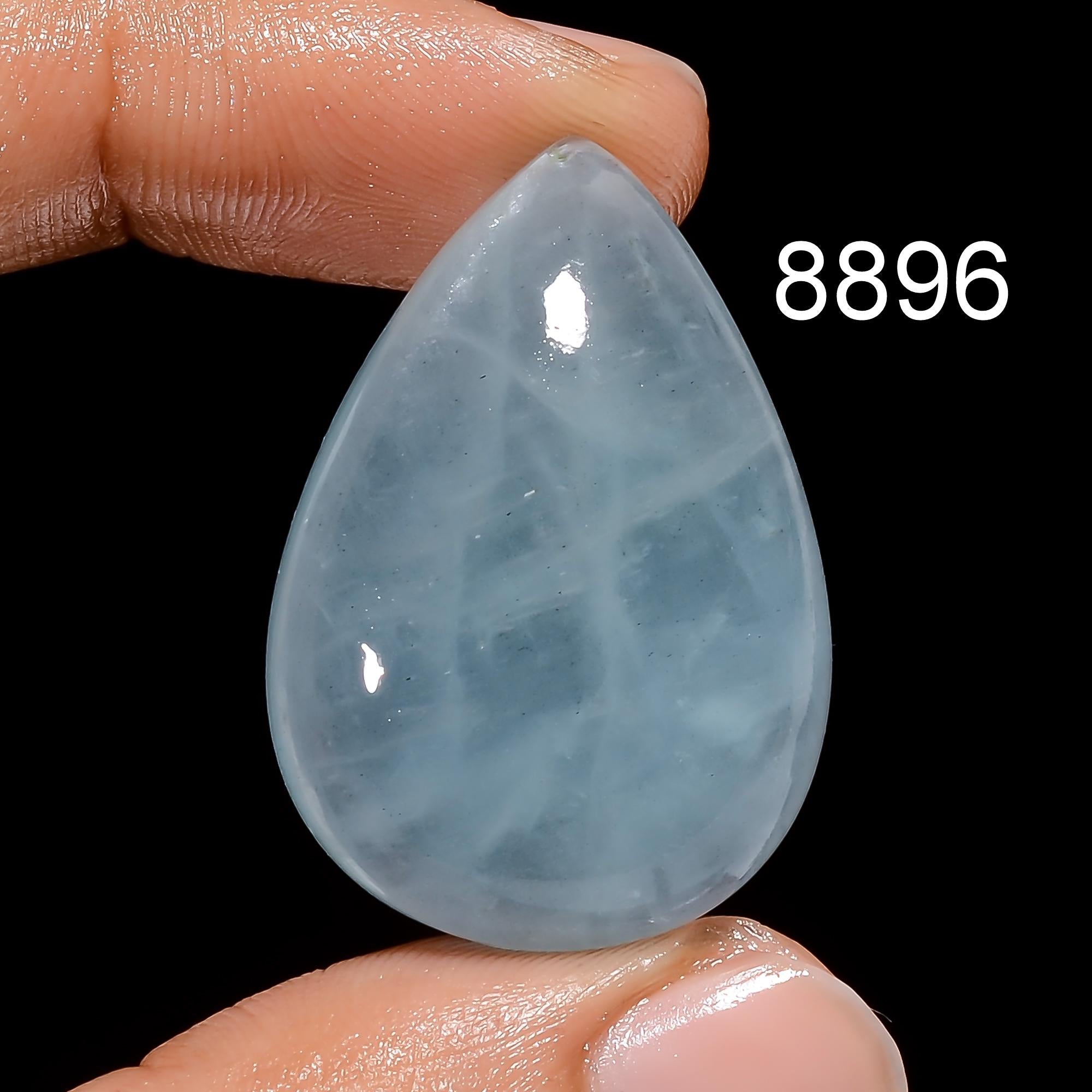AAA Blue Aquamarine Cabochon, Rare Loose Gemstone For Pendent Jewelry - image 10