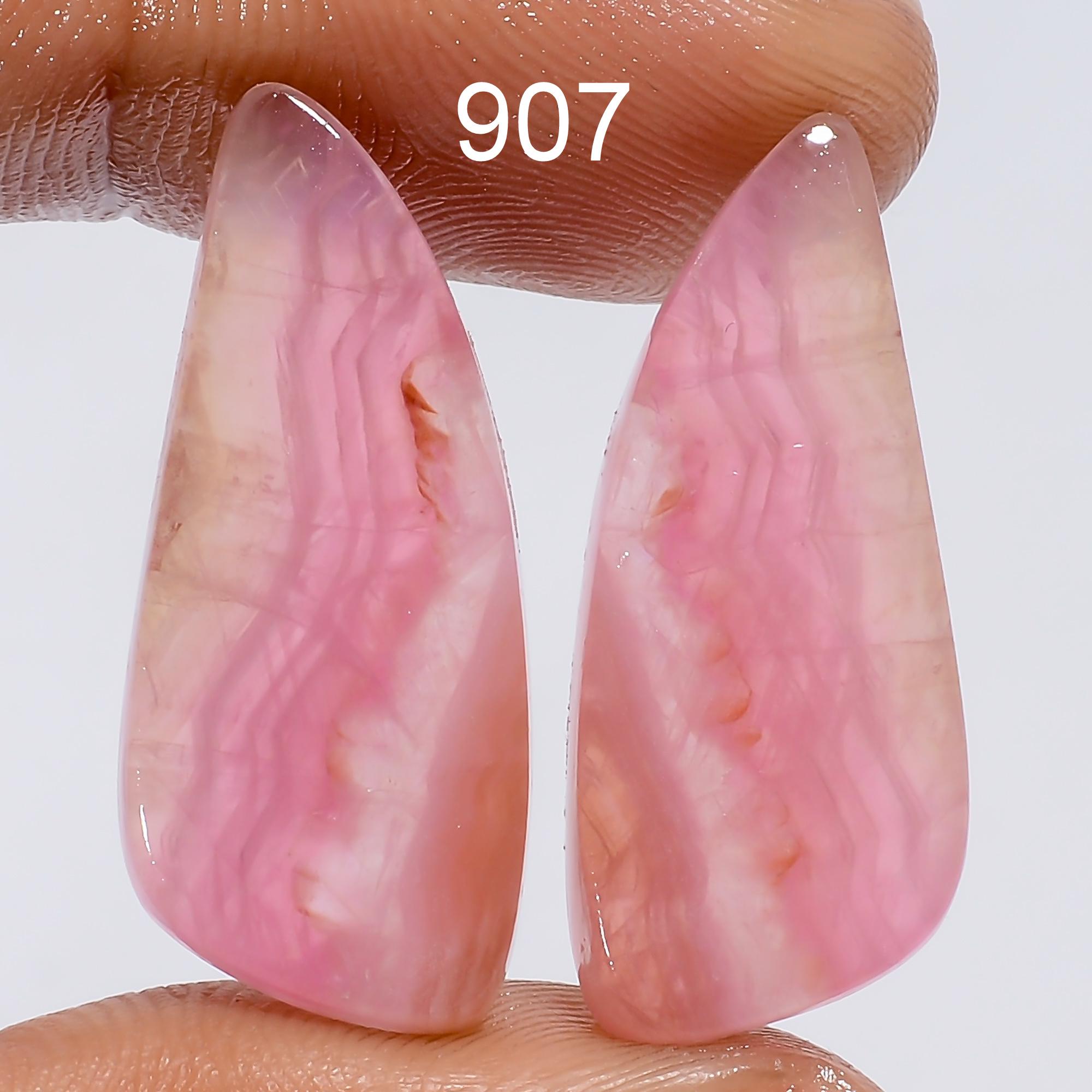 Pink Calcite Gemstone Pair, Mixed Shape Healing Crystals, Jewelry Making