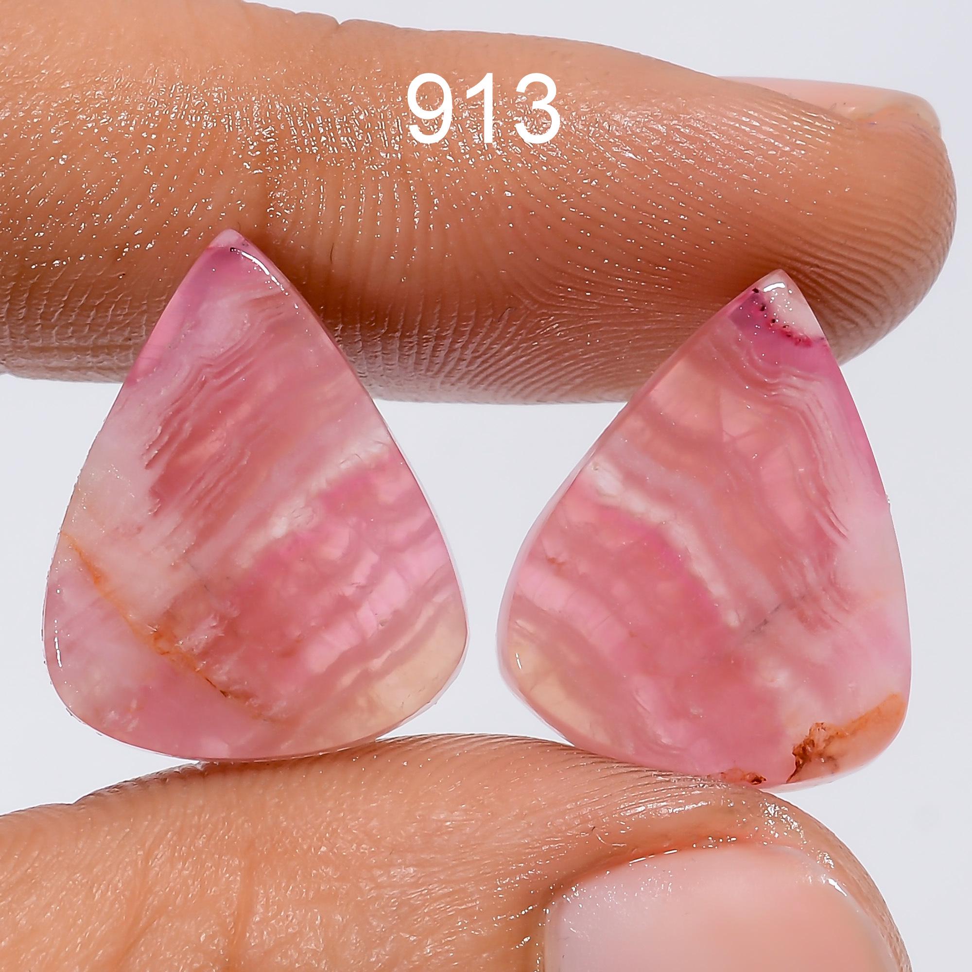 Pink Calcite Gemstone Pair, Mixed Shape Healing Crystals, Jewelry Making - image 2