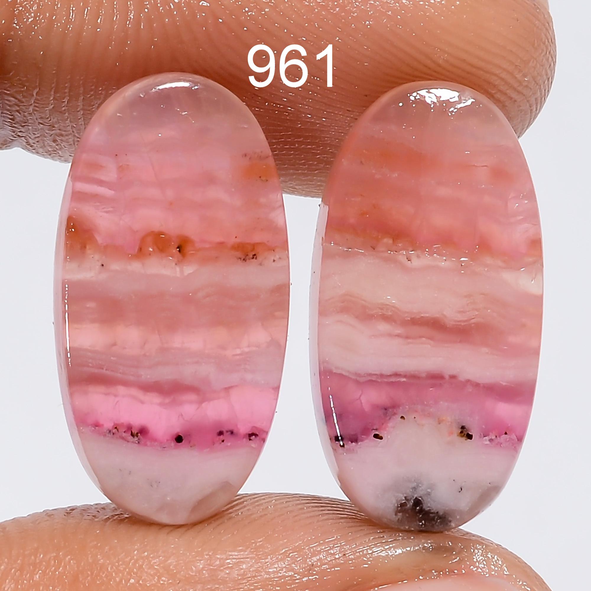 Oval Pink Calcite Gemstone Pair, Matched Stone, Jewelry Making - image 3
