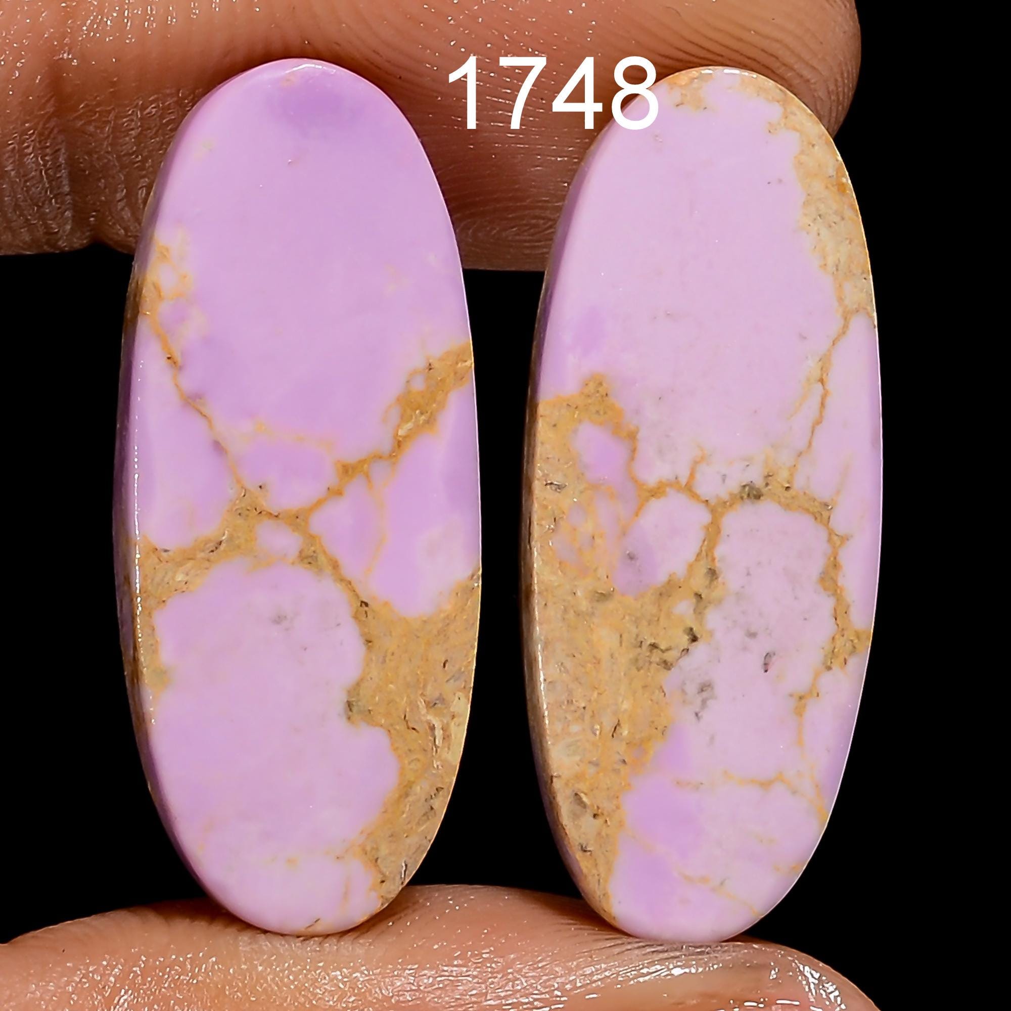 Phosphorite Gemstone Pair, Mixed Shape Matched Stones, Earring Jewelry Supply - image 2