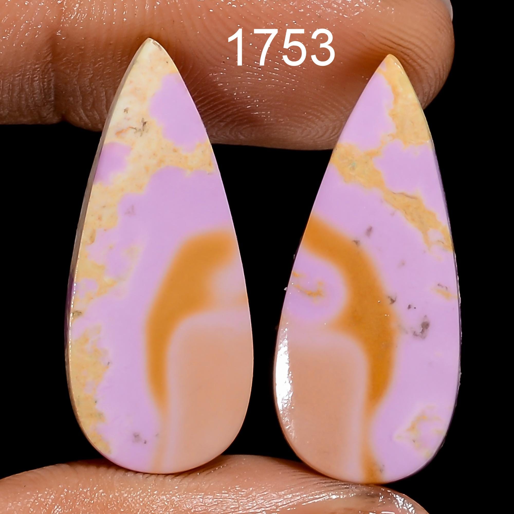 Phosphorite Gemstone Pair, Mixed Shape Matched Stones, Earring Jewelry Supply - image 4