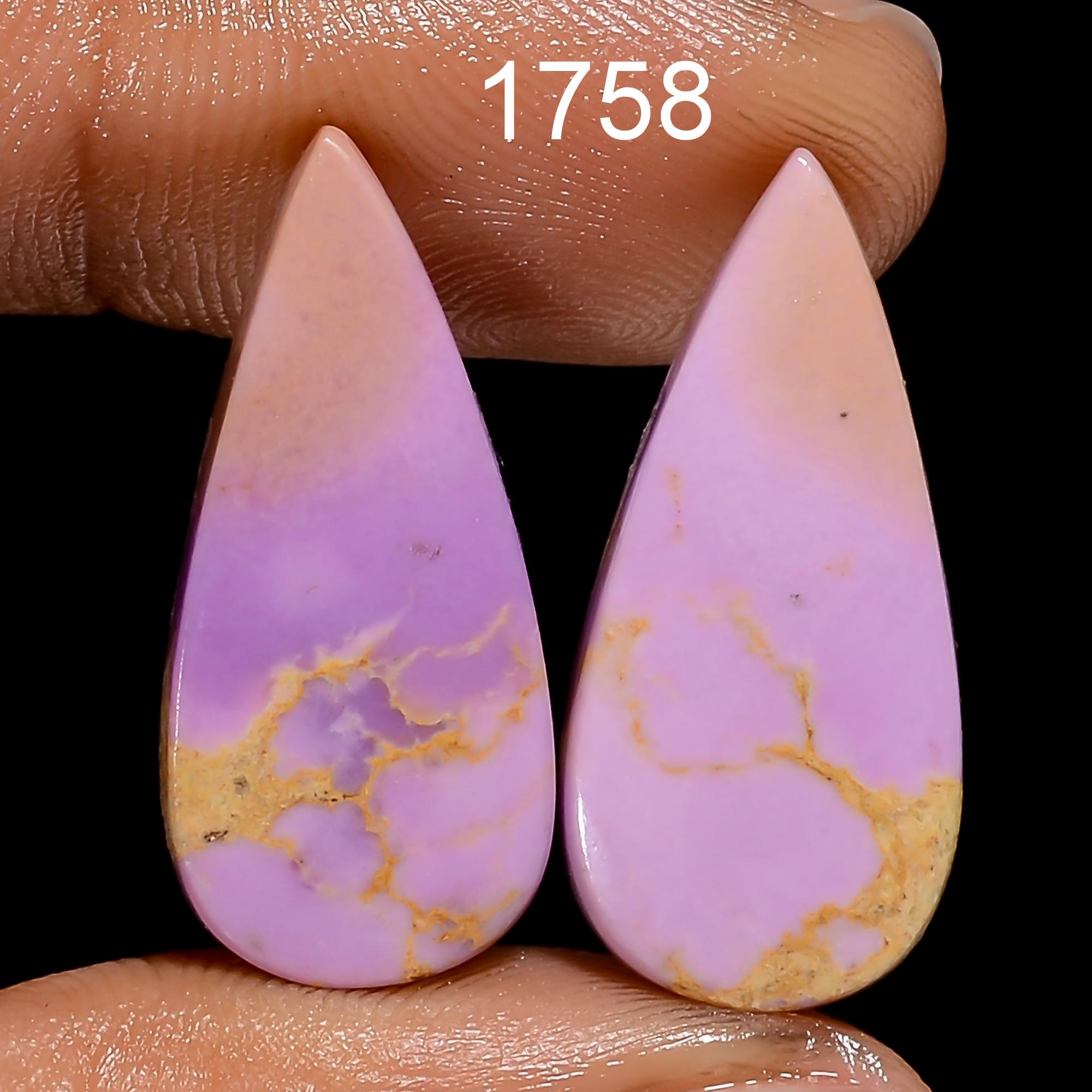 Phosphorite Gemstone Pair, Mixed Shape Matched Stones, Earring Jewelry Supply - image 6