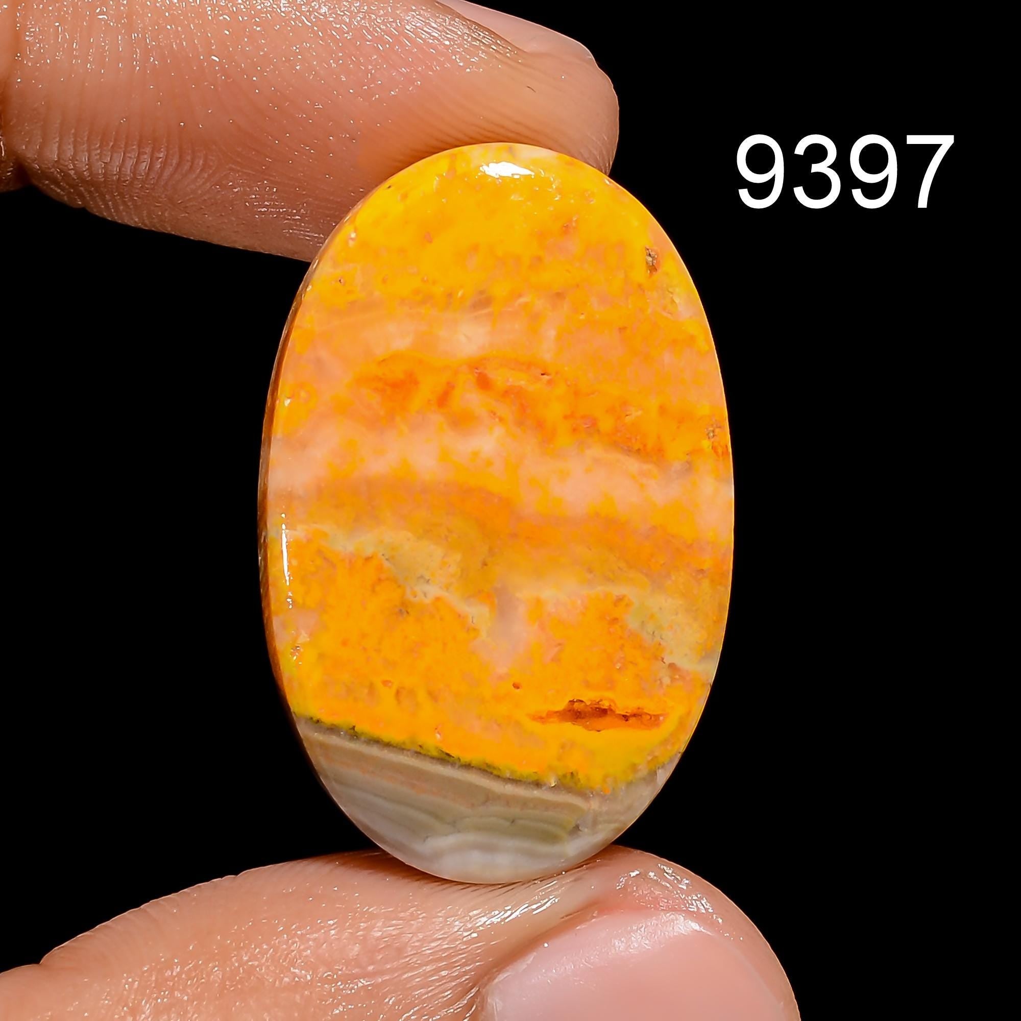 Natural Mustard Bee Jasper Cabochon, Loose Gemstone - image 6