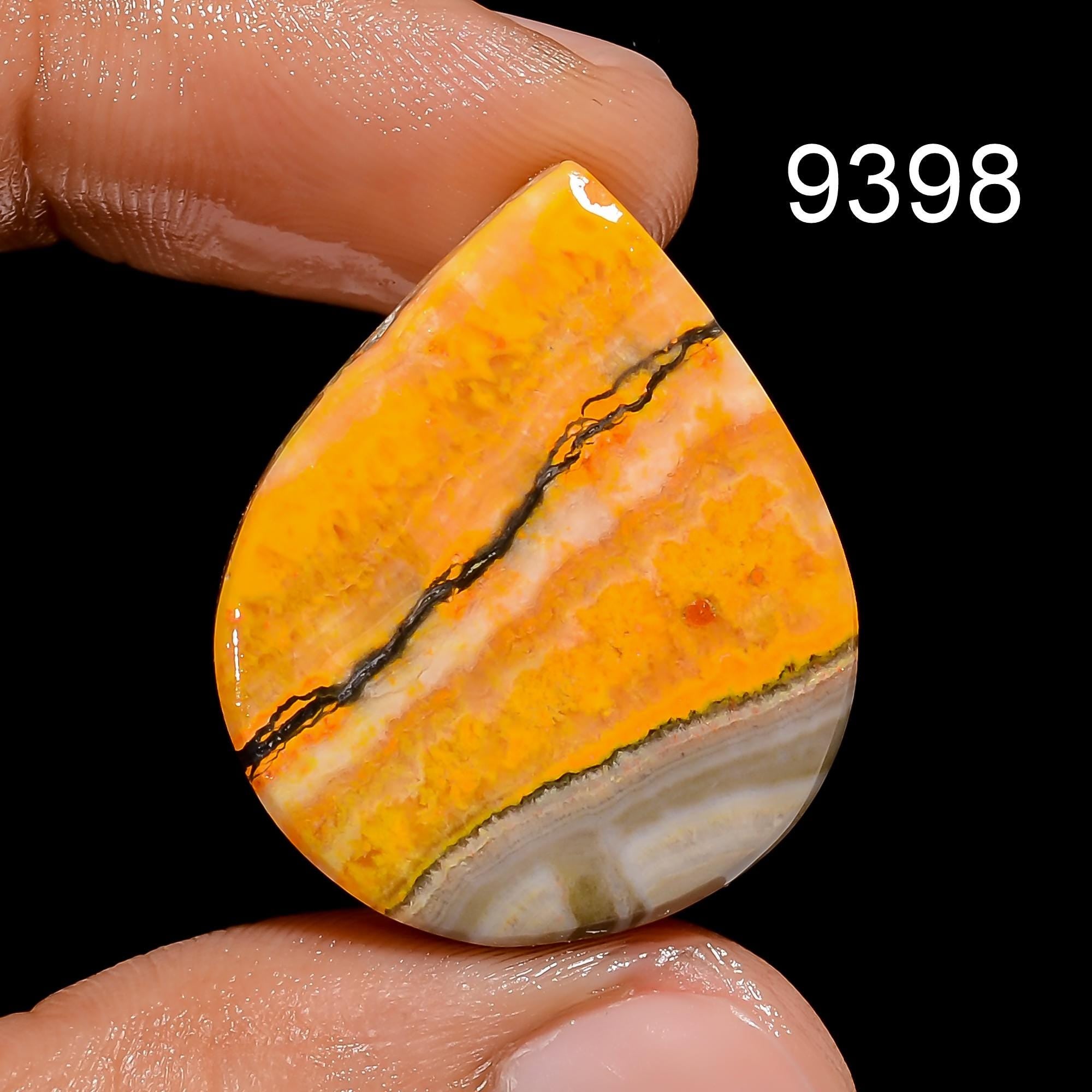 Natural Mustard Bee Jasper Cabochon, Loose Gemstone - image 7
