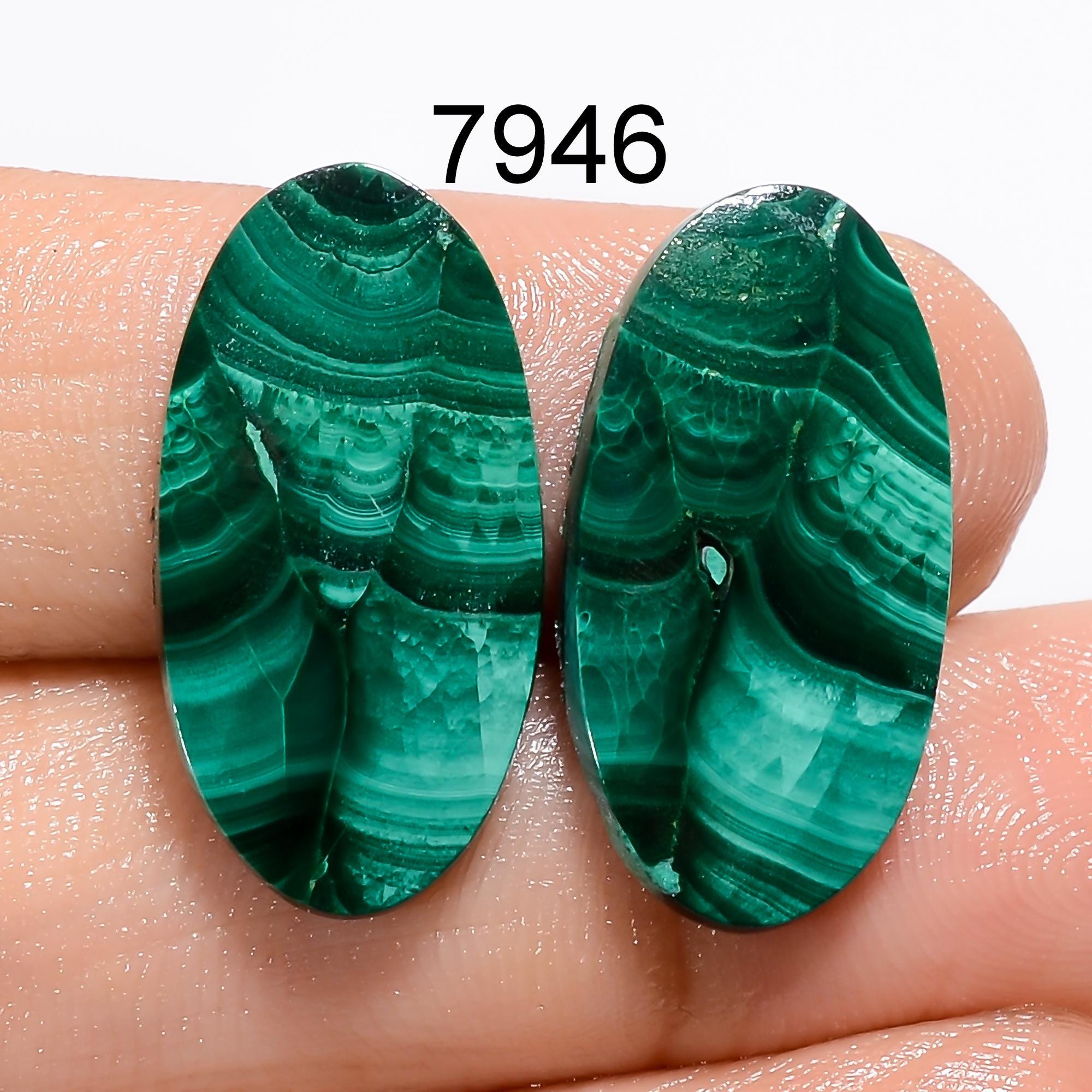 AAA African Malachite Gemstone Matched Pair, Jewelry Making - image 5