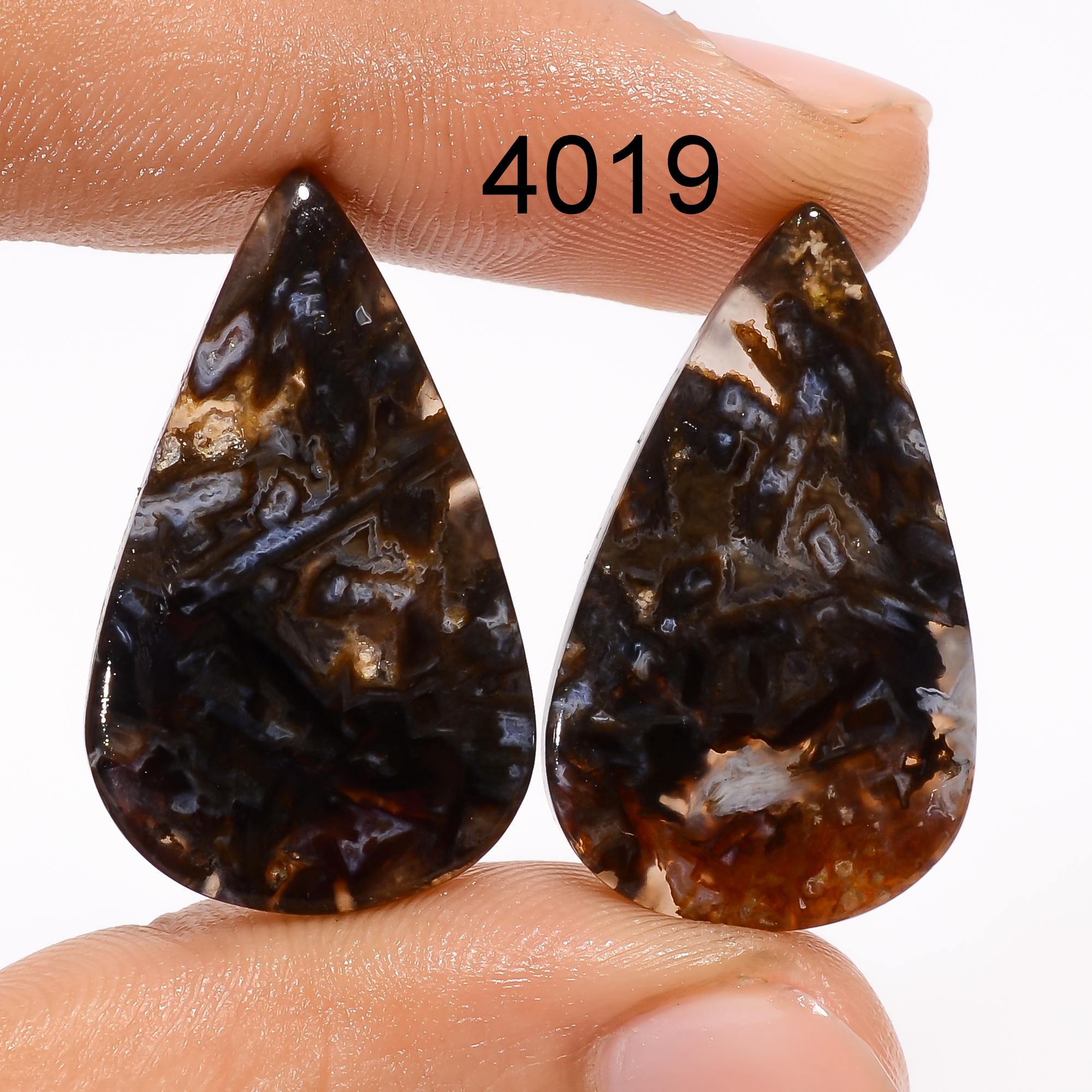 AAA Turkish Stick Agate Gemstone Pair, Mix Shape Cabochons - image 9
