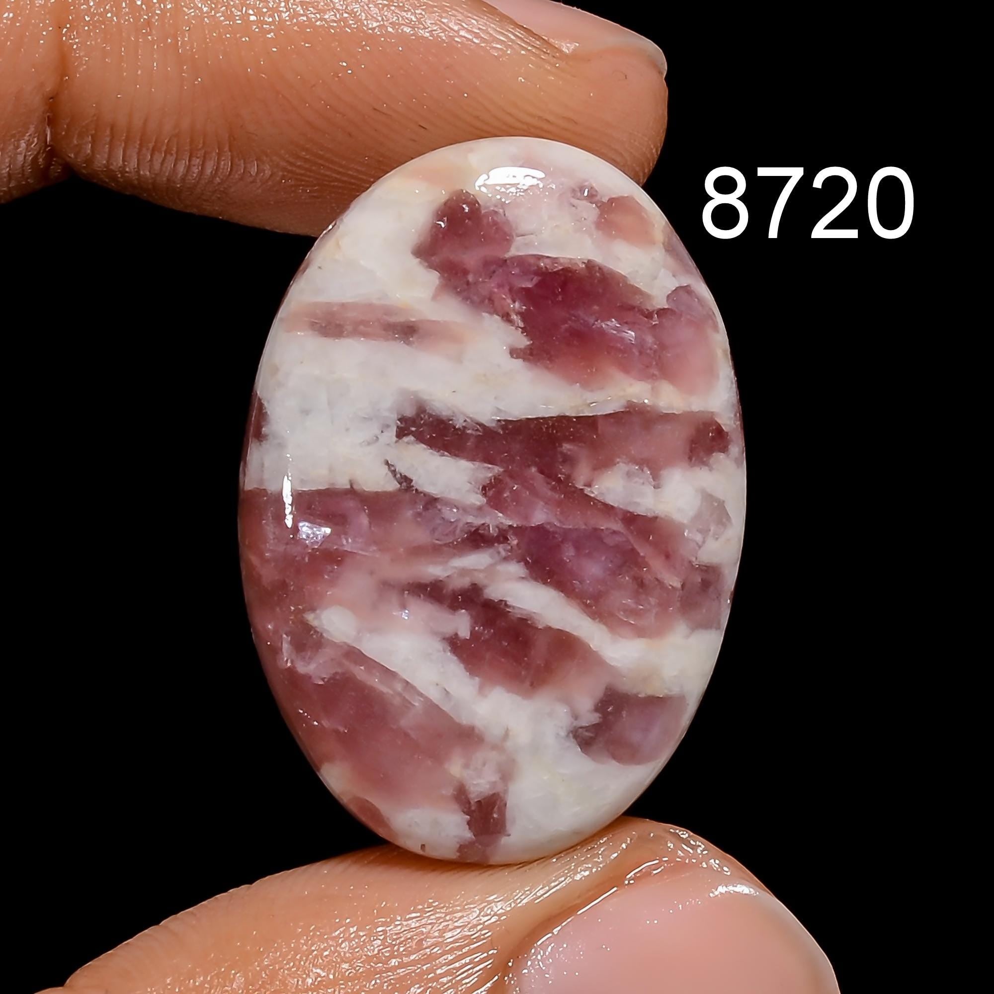 AAA Pink Tourmaline Quartz Cabochon, Loose Gemstone - image 2