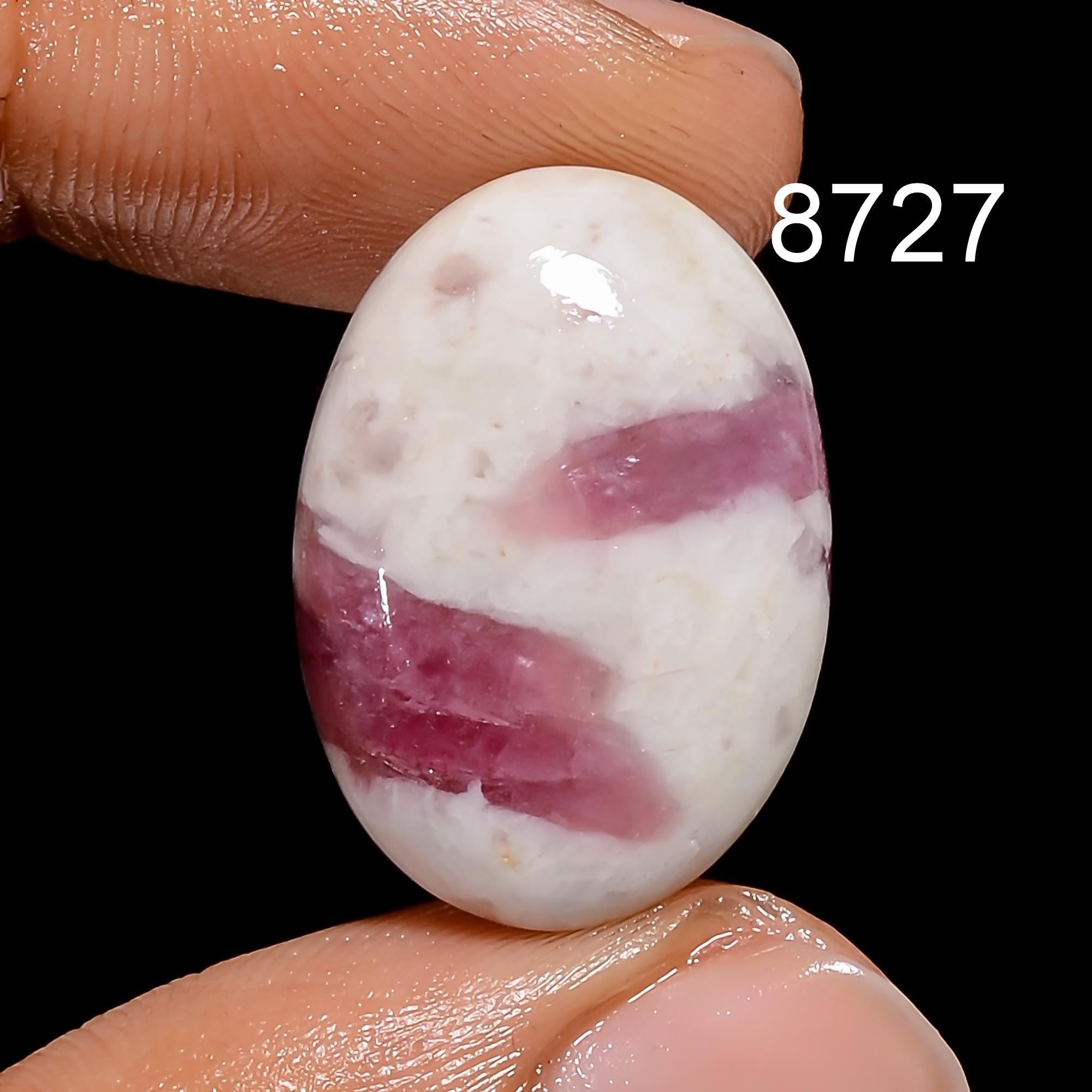 AAA Pink Tourmaline Quartz Cabochon, Loose Gemstone